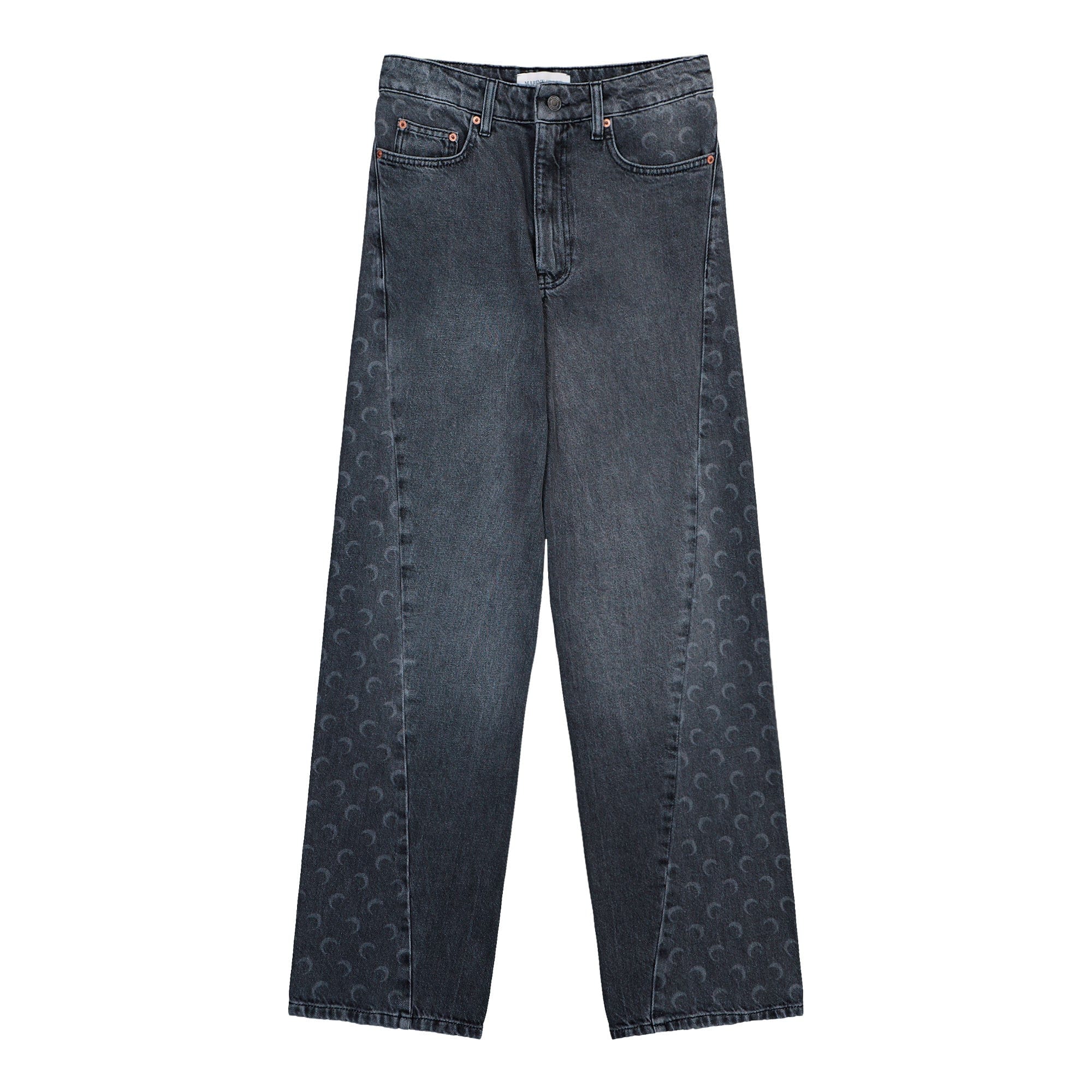 Marine Serre Moon Laser Denim Baggy Jeans