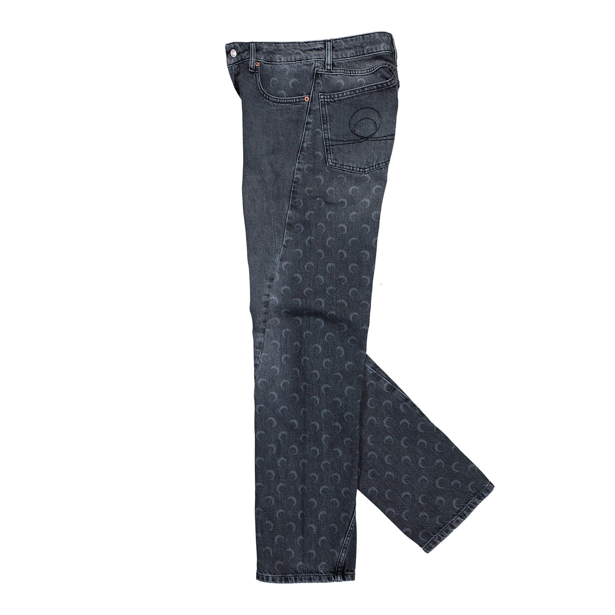 Marine Serre Moon Laser Denim Baggy Jeans