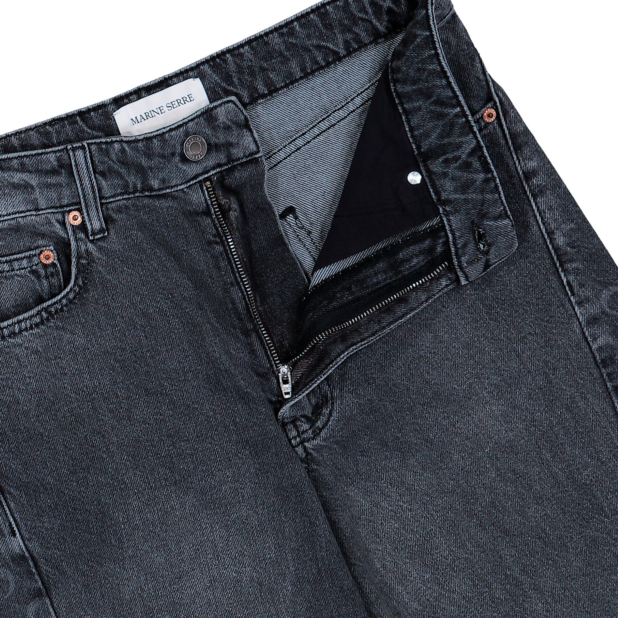 Marine Serre Moon Laser Denim Baggy Jeans