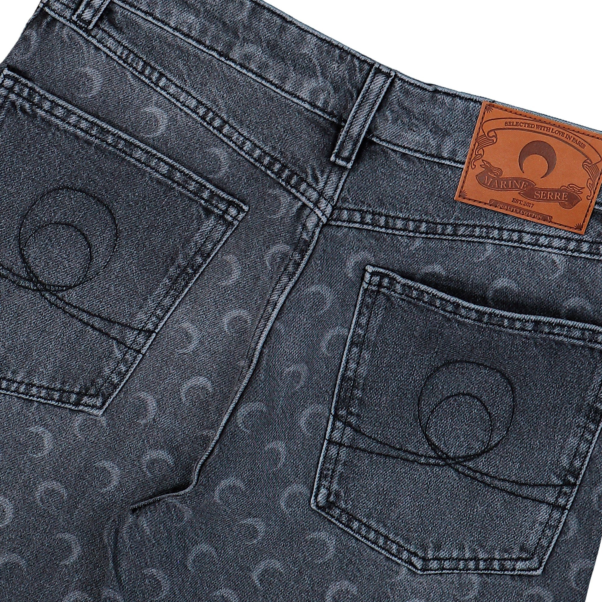 Marine Serre Moon Laser Denim Baggy Jeans
