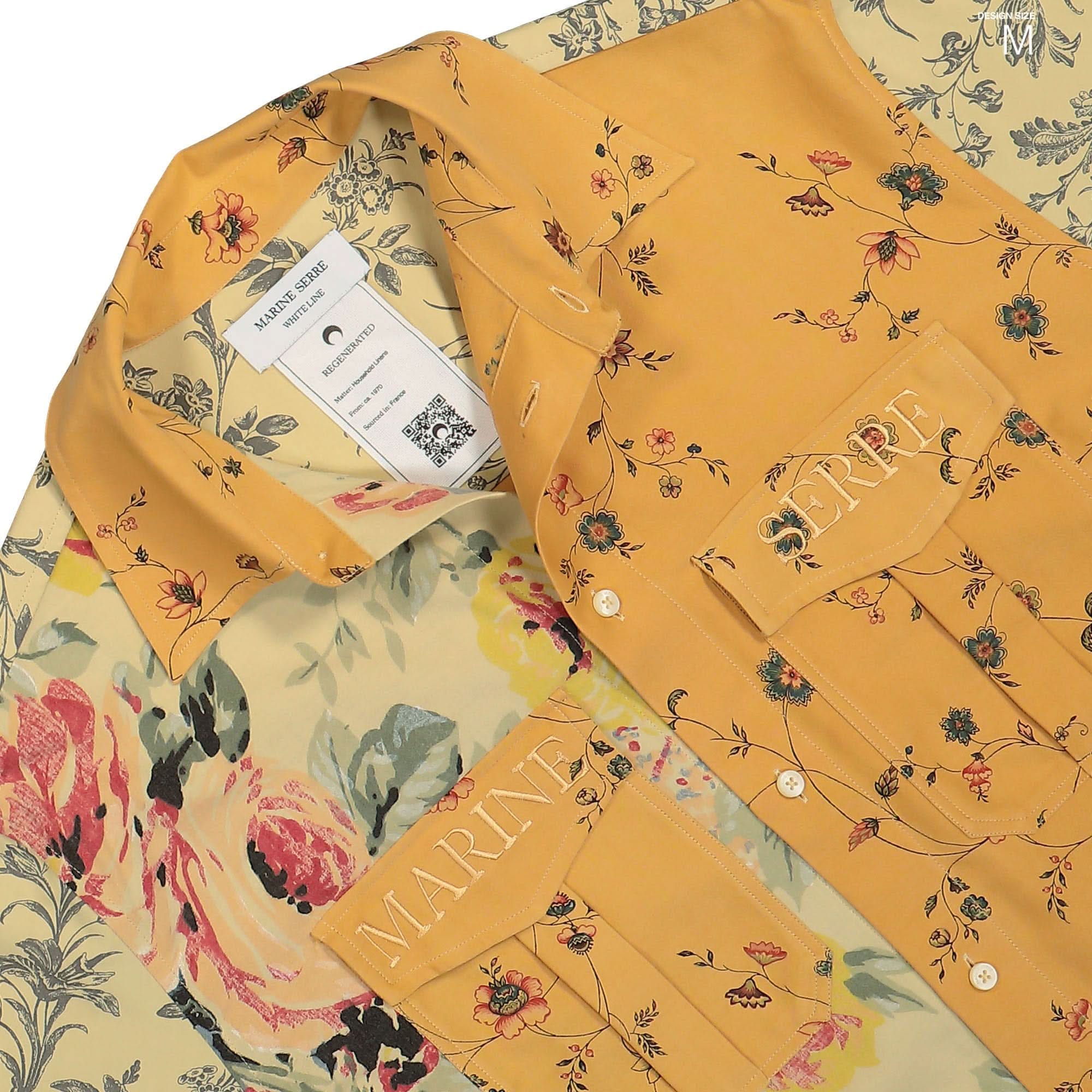 Marine Serre Upcycled Floral Linen Twin Pocket Shirt