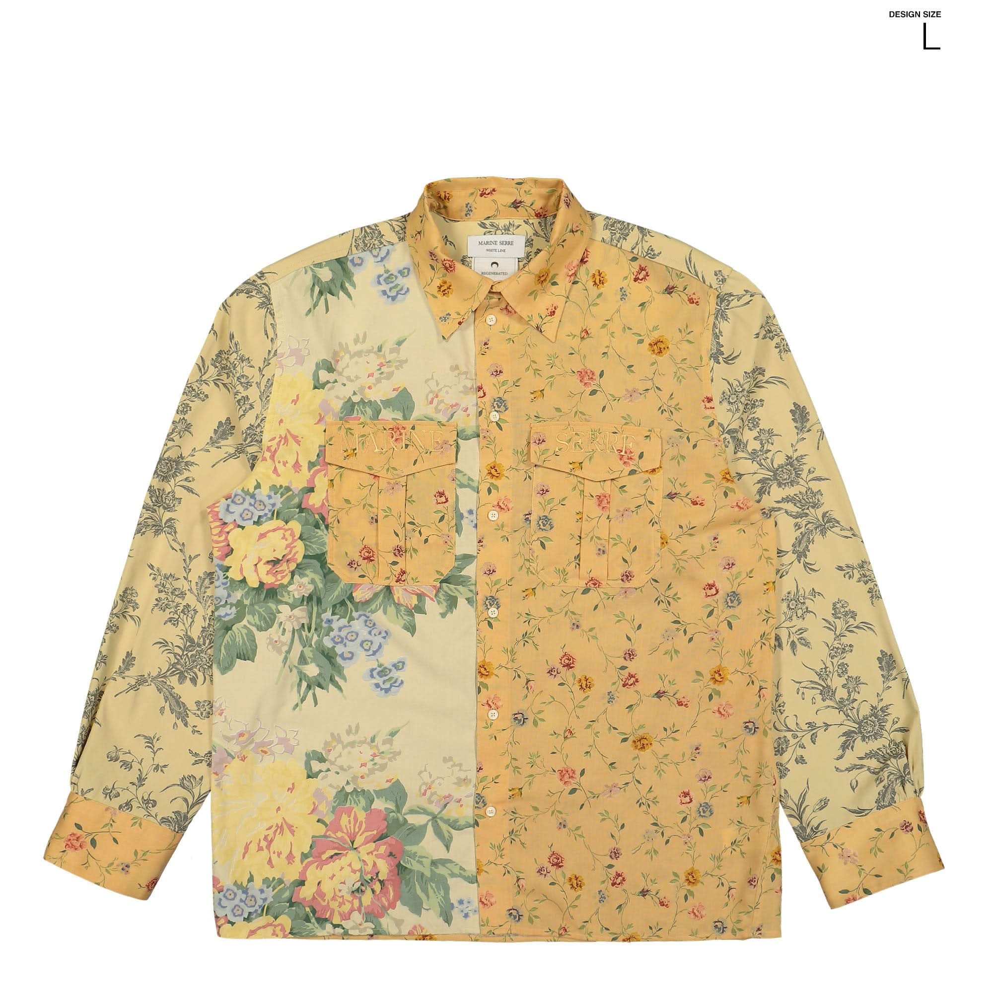 Marine Serre Upcycled Floral Linen Twin Pocket Shirt