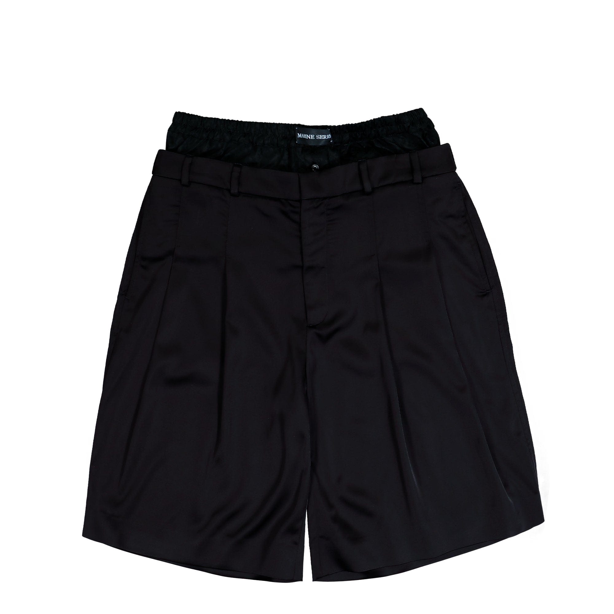 Marine Serre Draped Satin Boxer Waisted Shorts