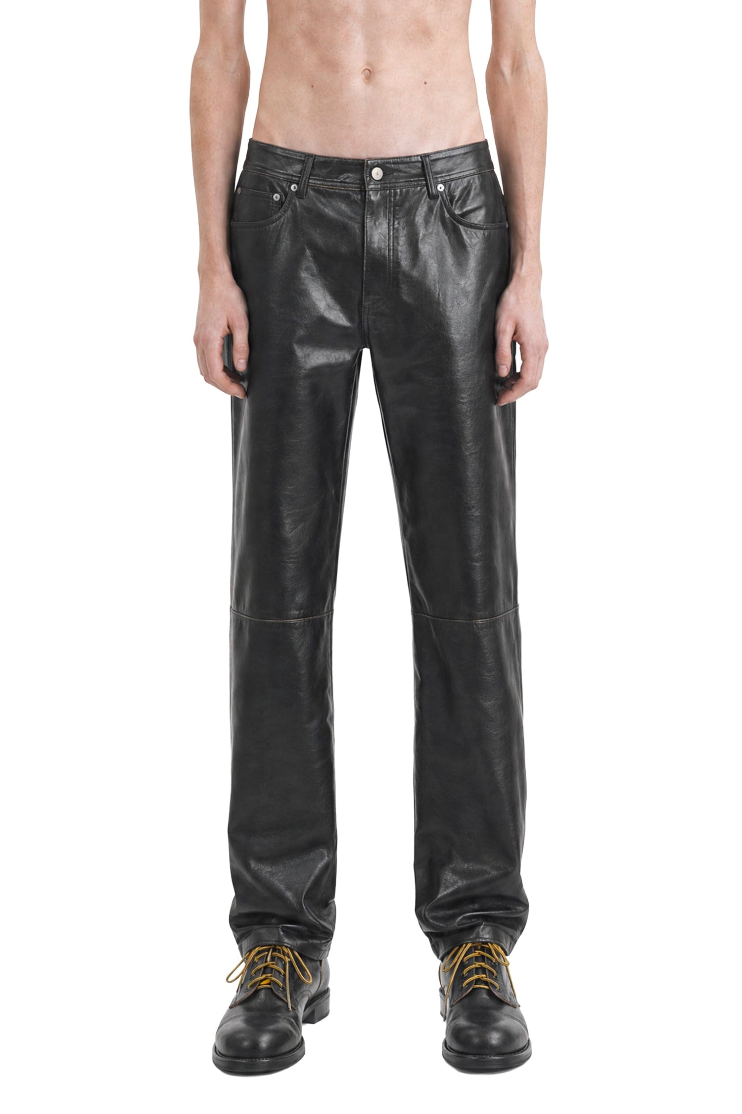 MM6 Maison Margiela Leather - effect Trousers