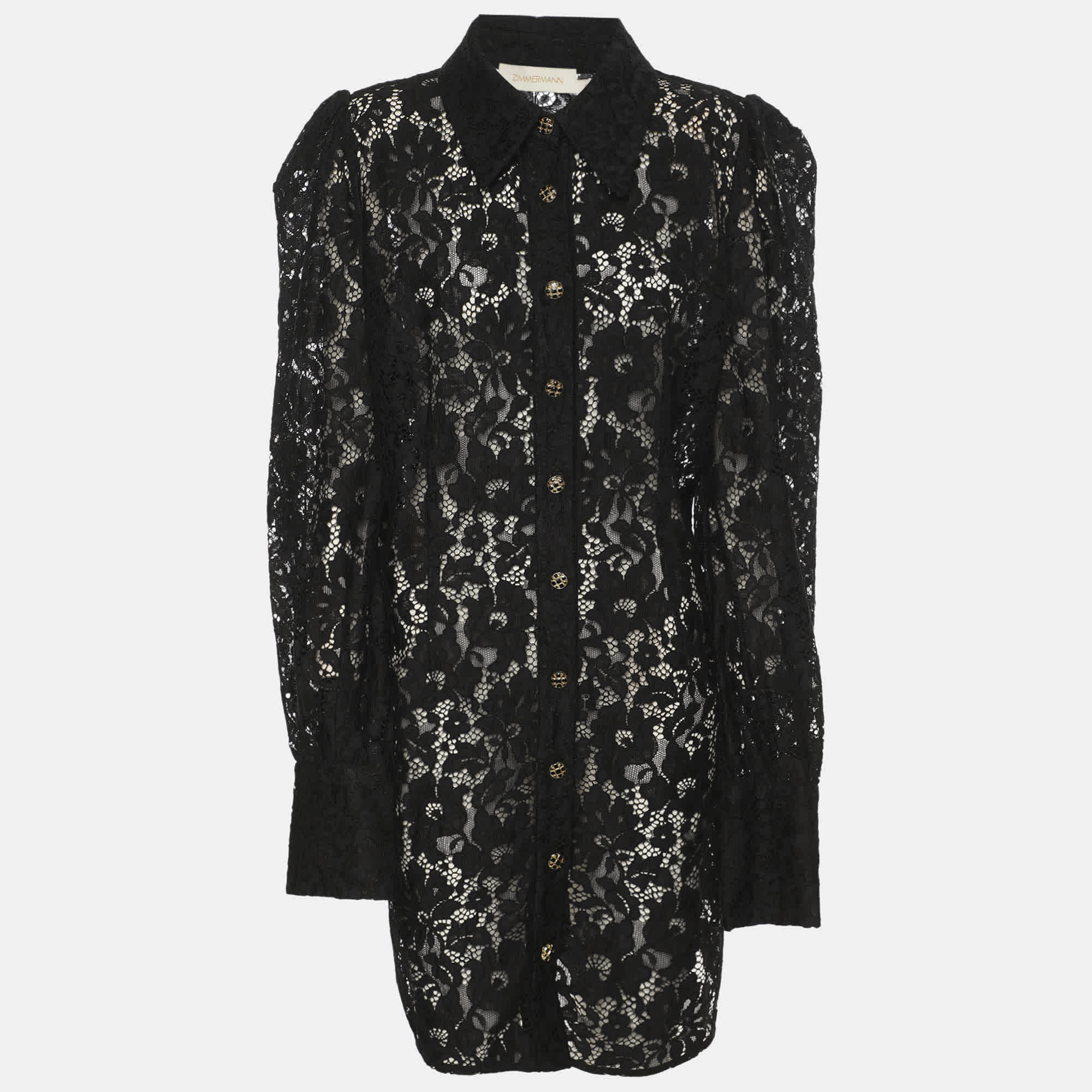 Zimmermann Black Lace Long Sleeve Shirt