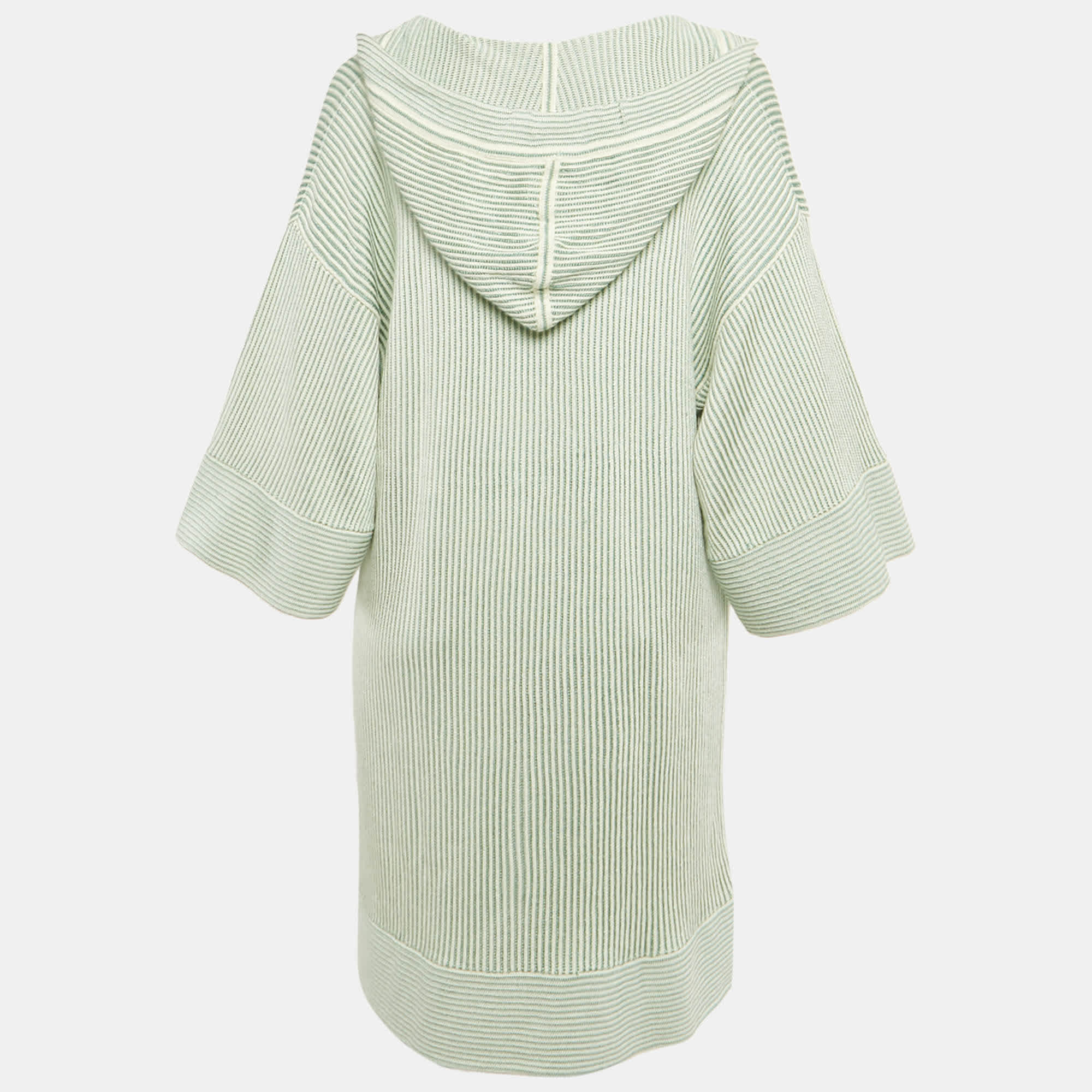 Zimmermann Green/white Acacia Stripe Knit Hooded Mini Dress