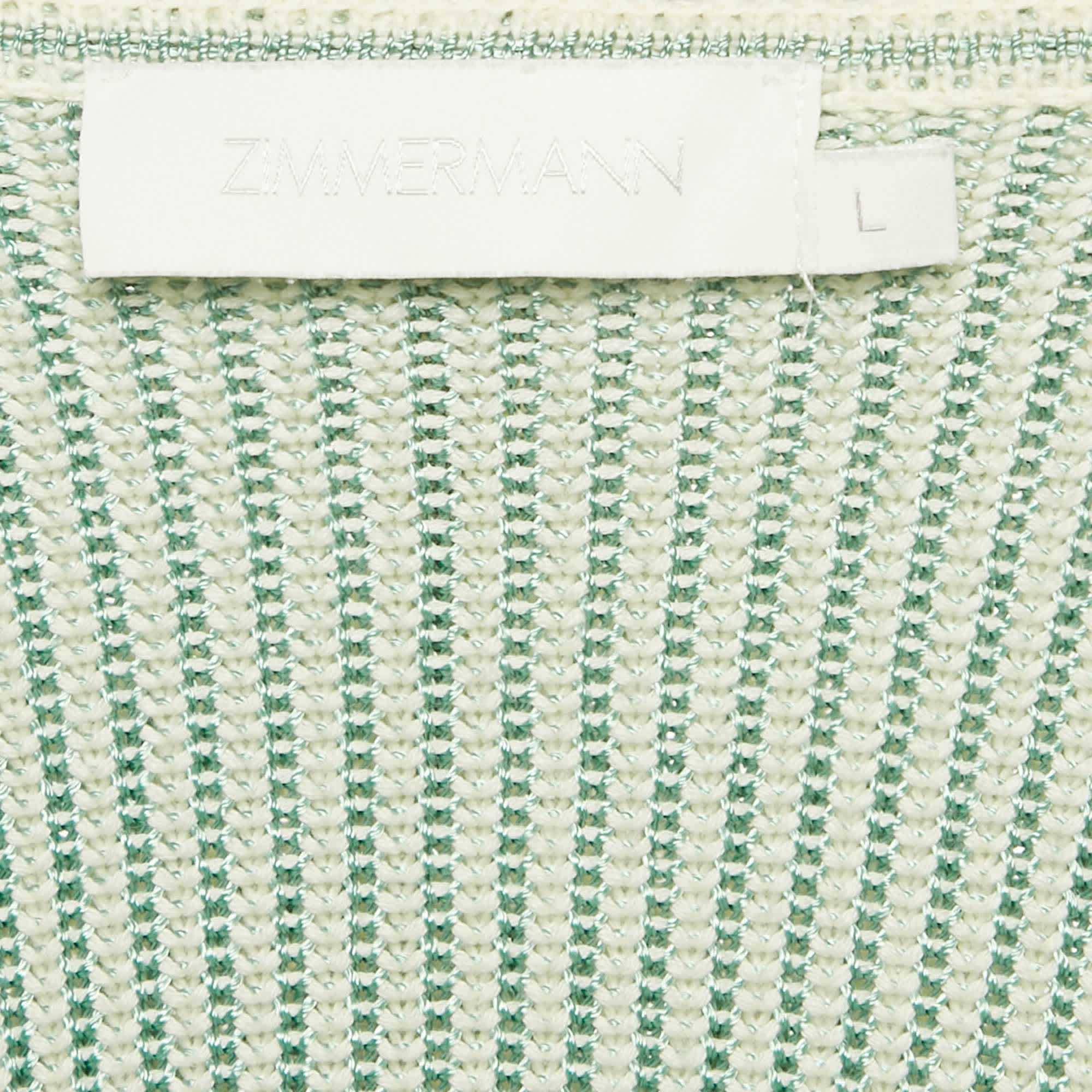 Zimmermann Green/white Acacia Stripe Knit Hooded Mini Dress