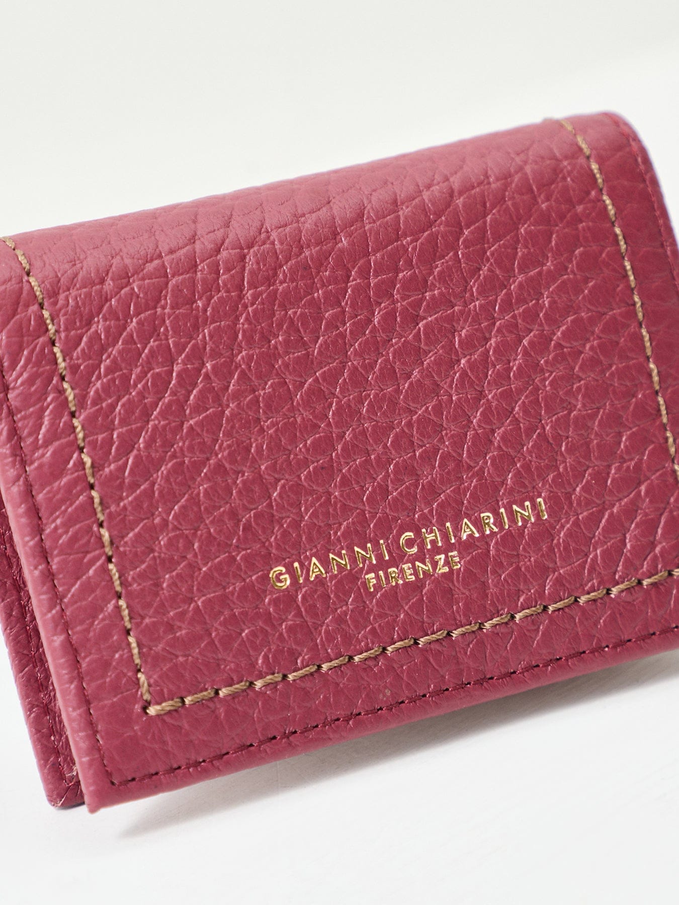 Gianni Chiarini Bubble Leather Card Holder Burgundy