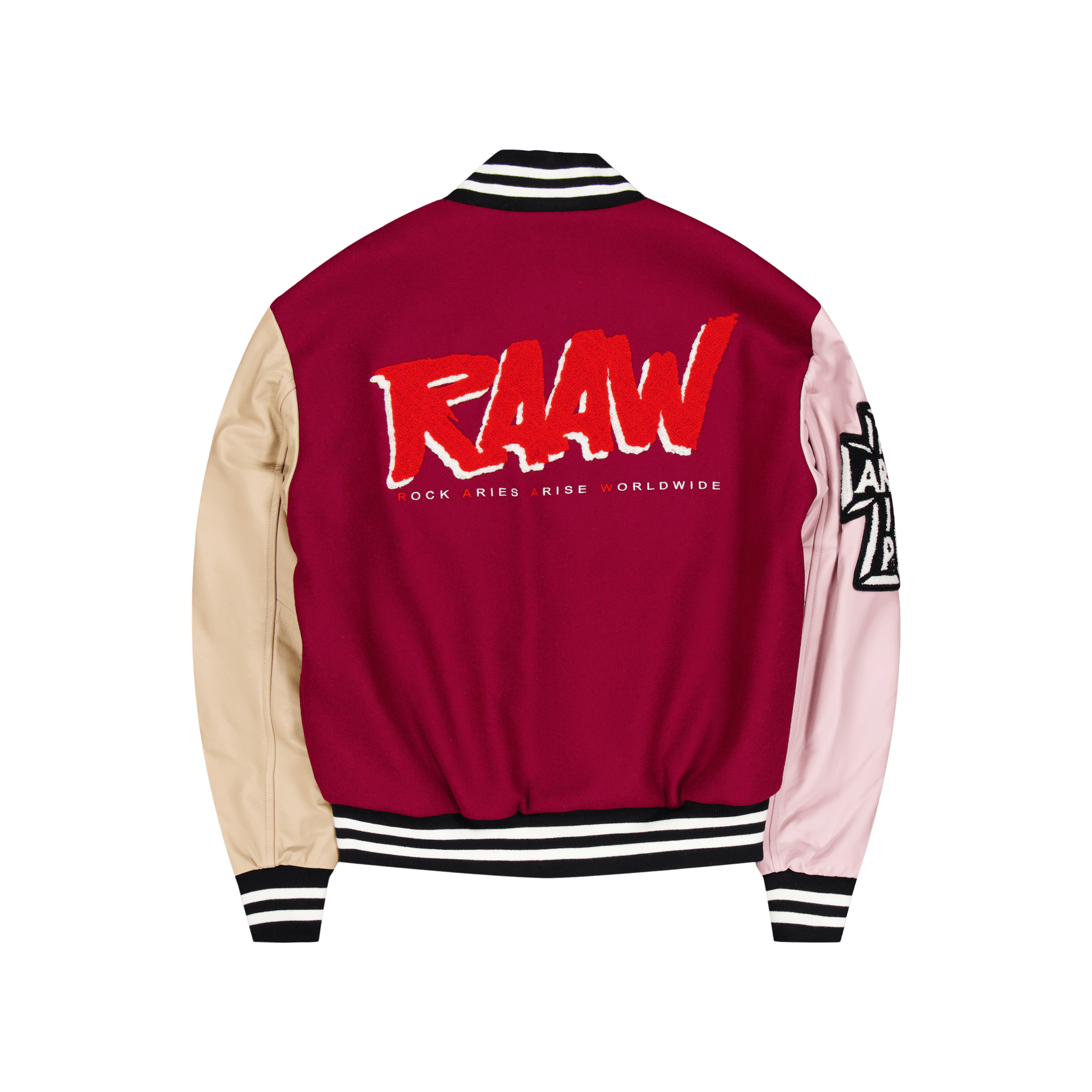 Aries Varsity Jacket Burgundy