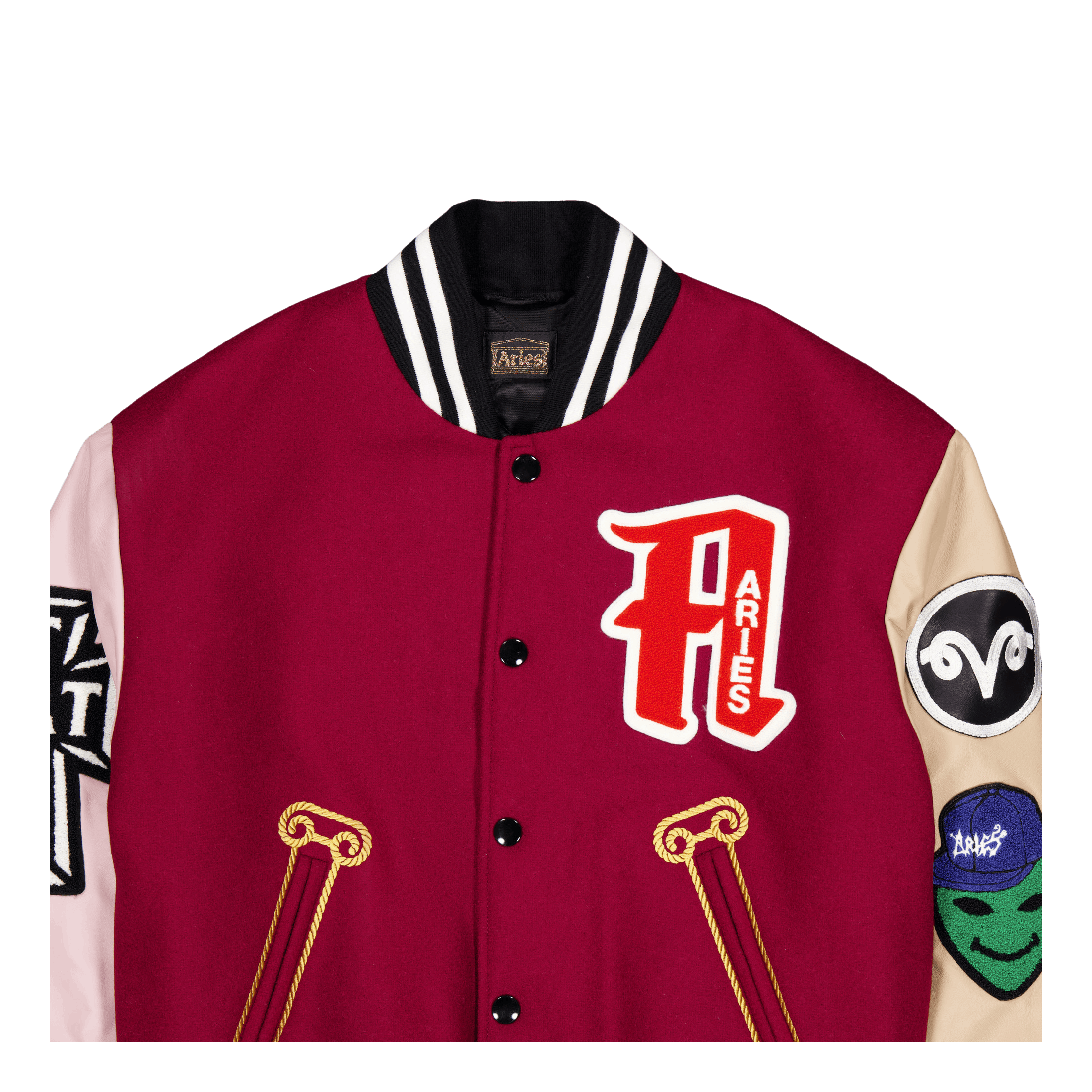 Aries Varsity Jacket Burgundy