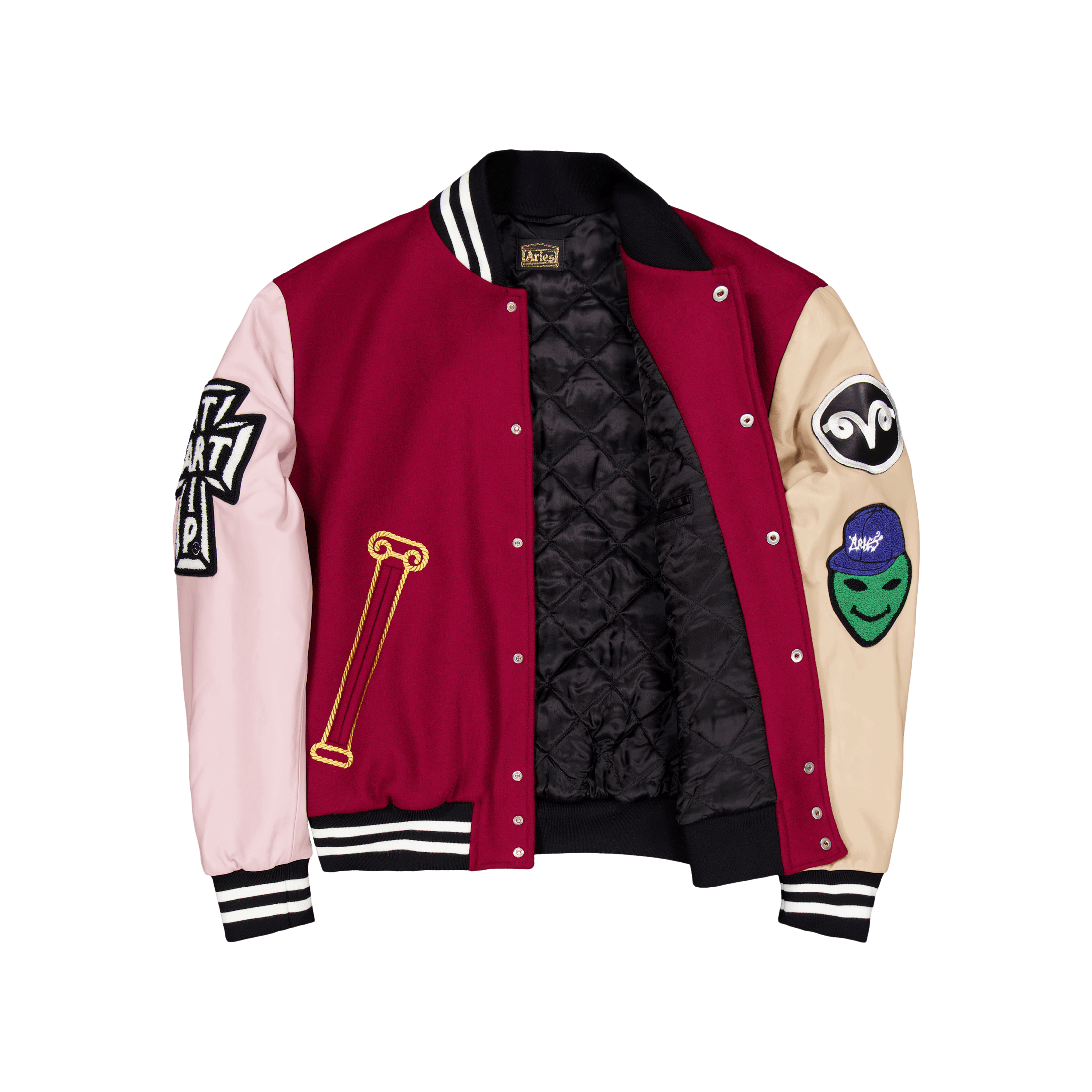 Aries Varsity Jacket Burgundy
