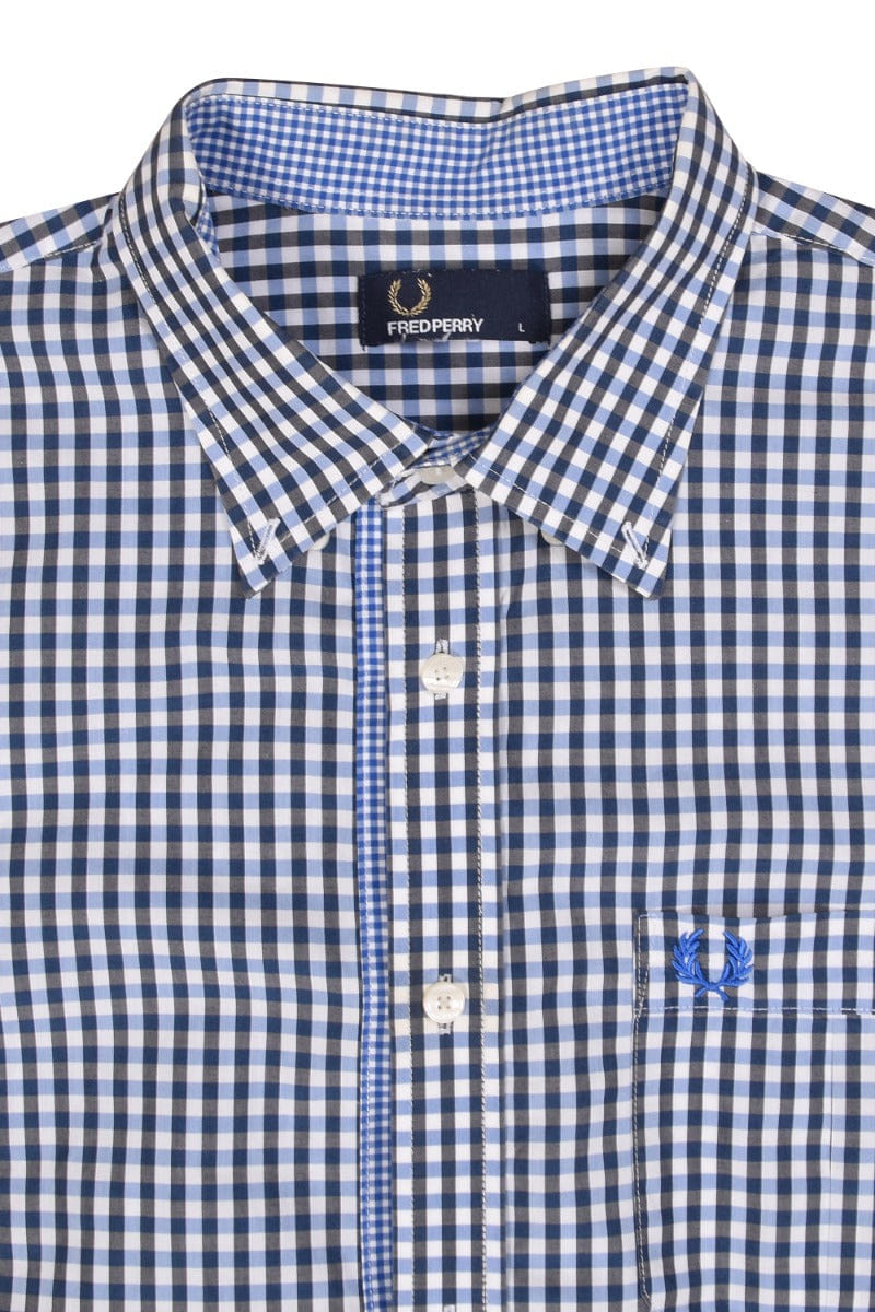 Fred Perry Checked Blue Shirt