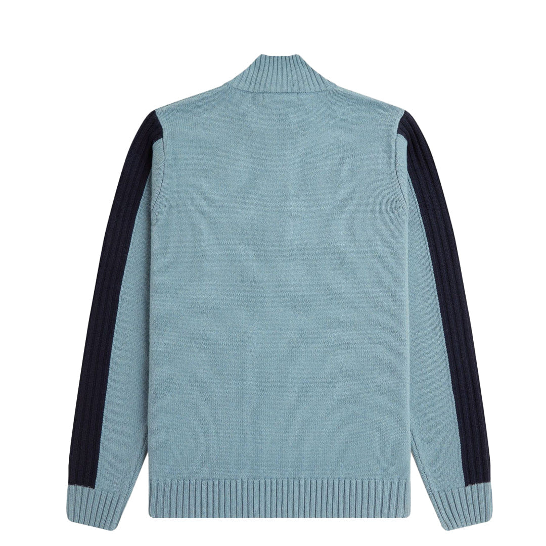 FRED PERRY RIBBED SLEEVE HALF ZIP JUMPER