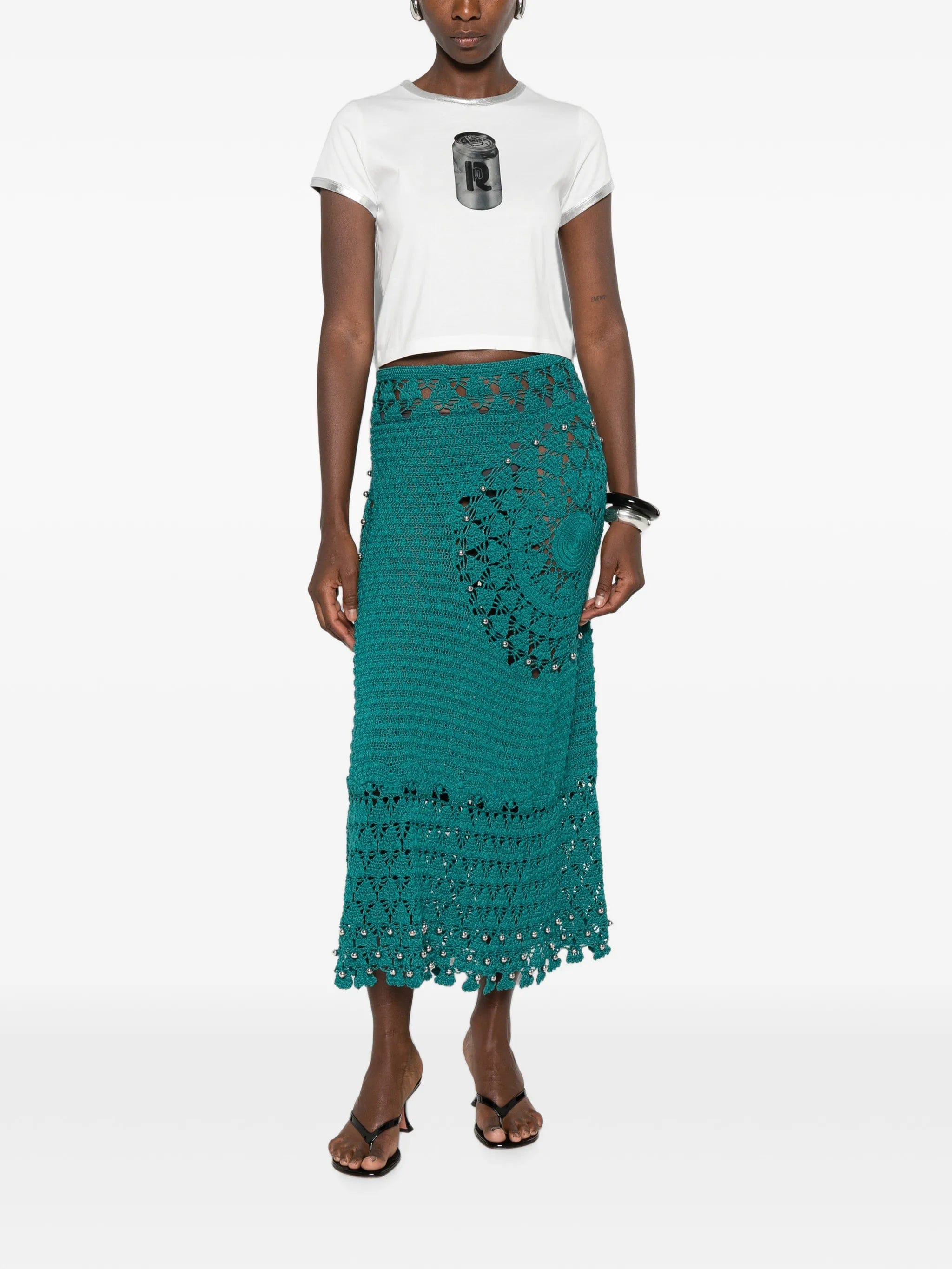Rabanne bead - embellished midi skirt