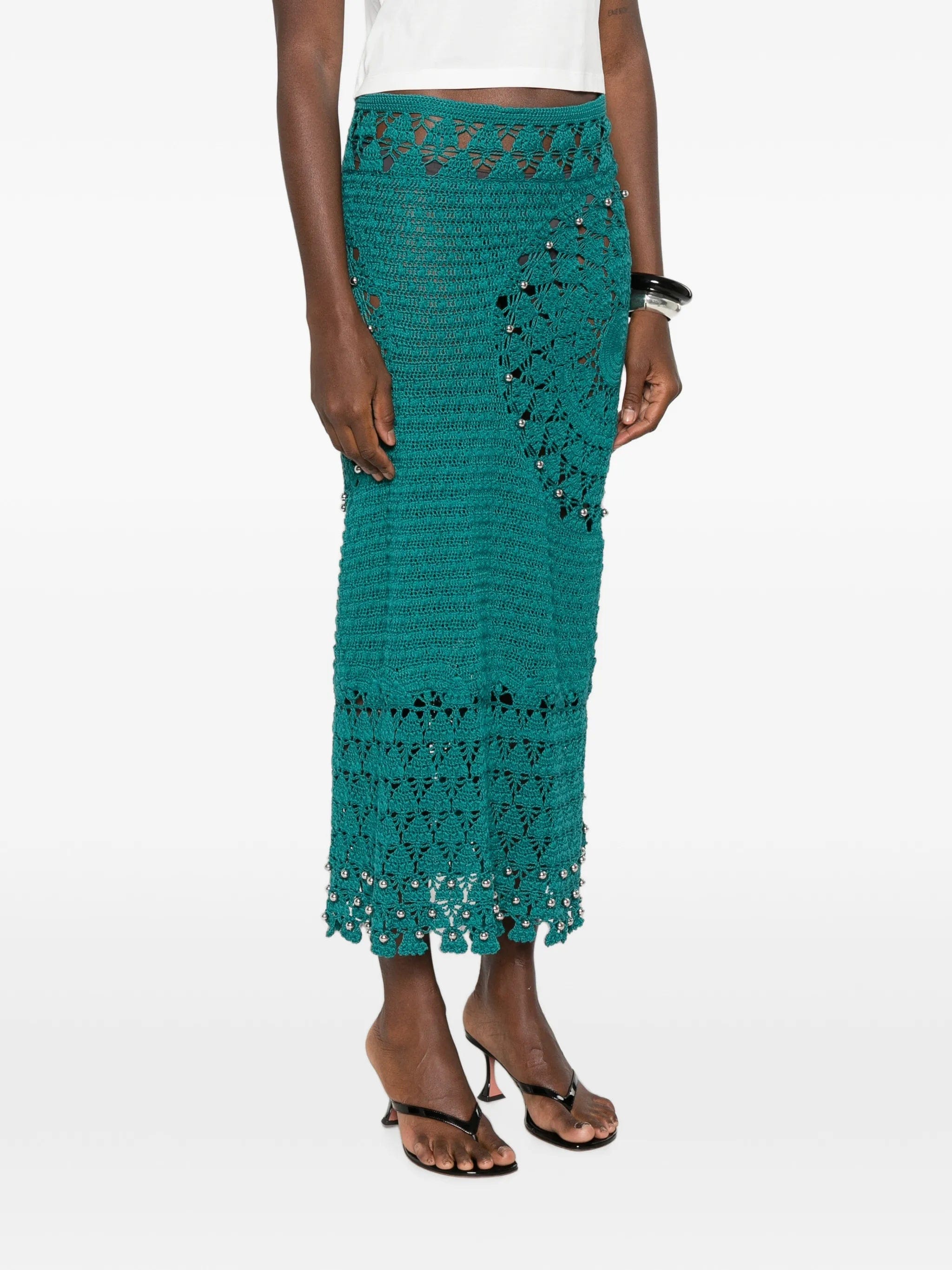 Rabanne bead - embellished midi skirt