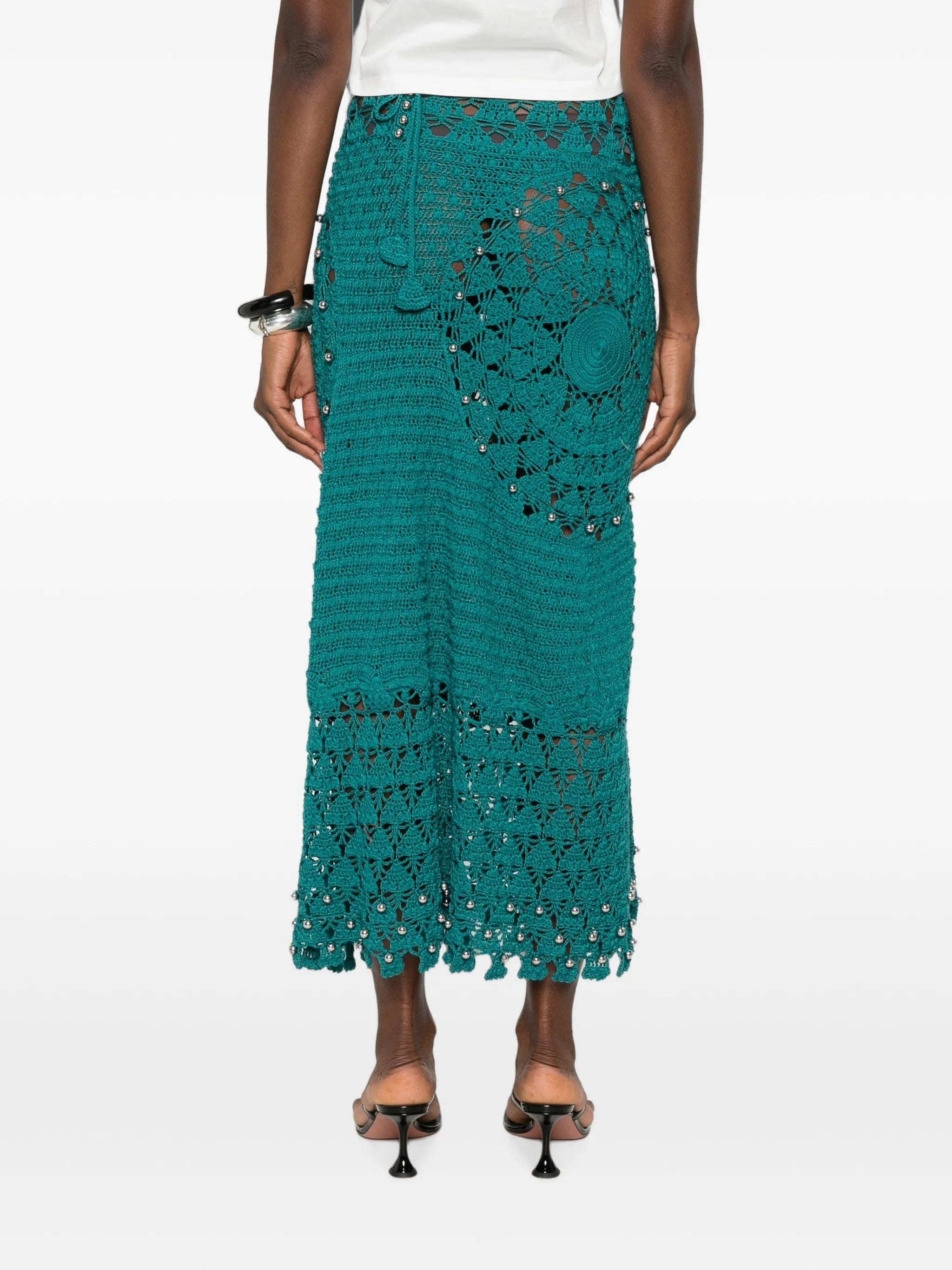 Rabanne bead - embellished midi skirt