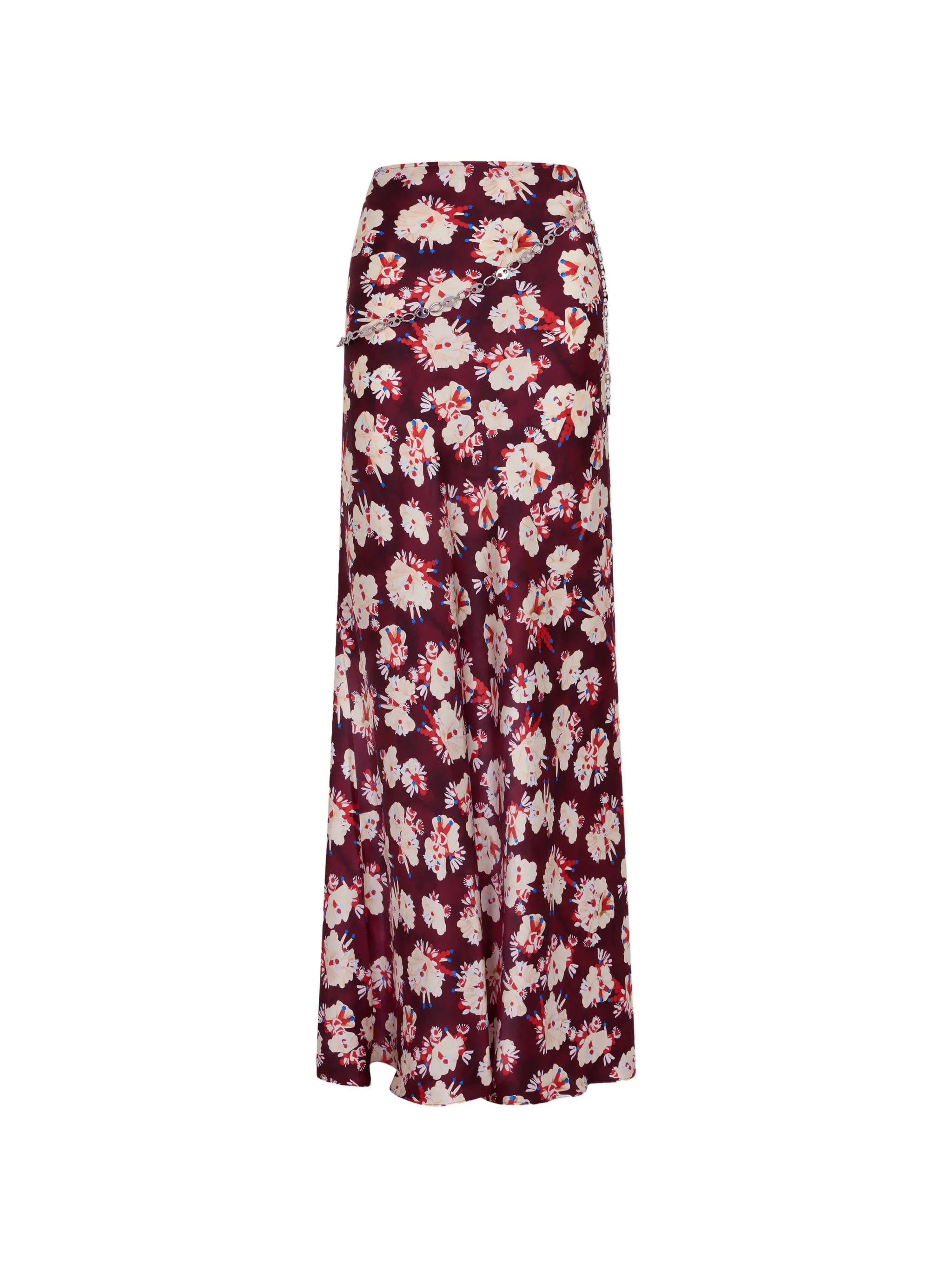 Rabanne floral - pattern silk maxi skirt