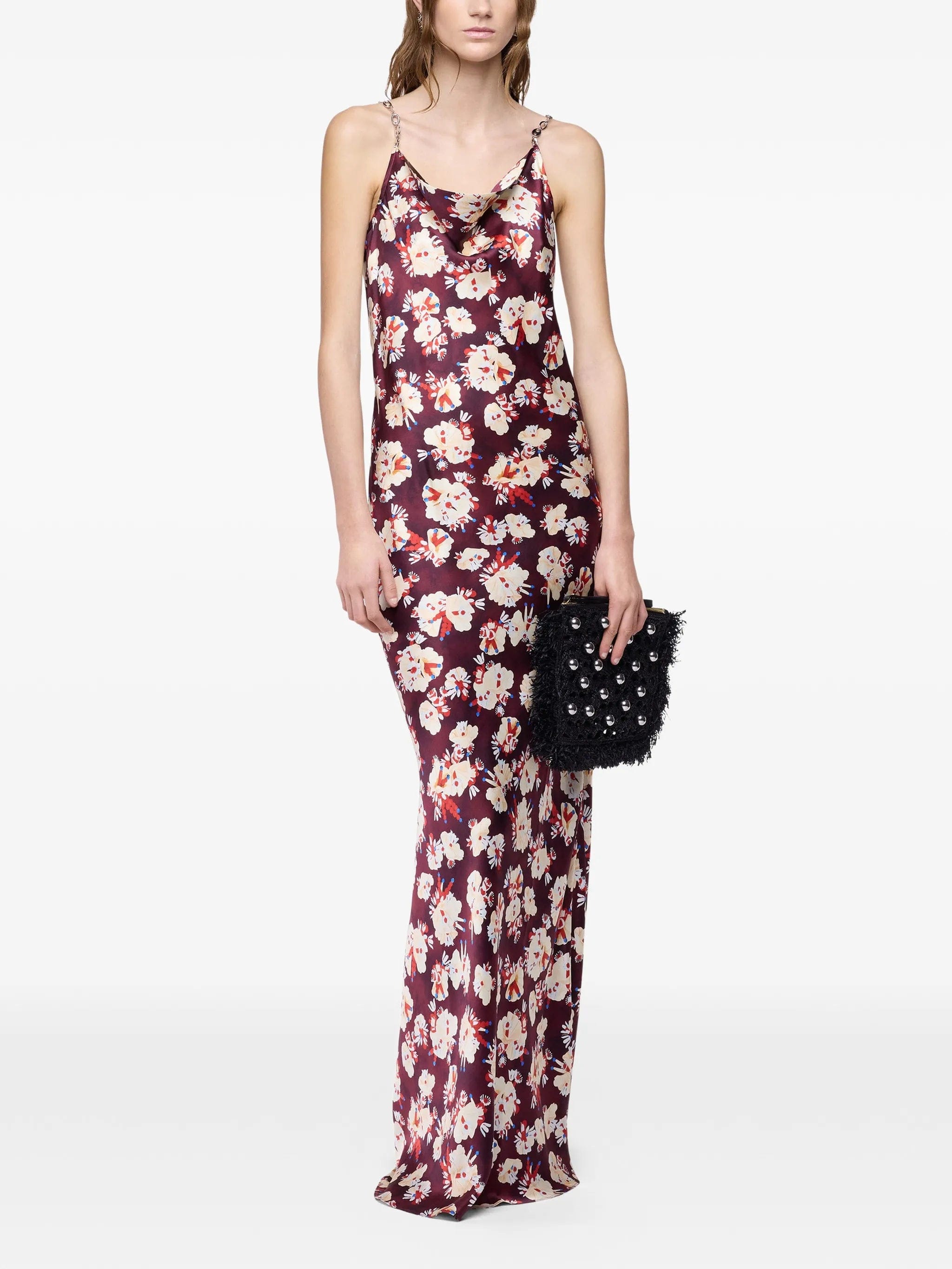 Rabanne floral - patterned chain - link maxi dress
