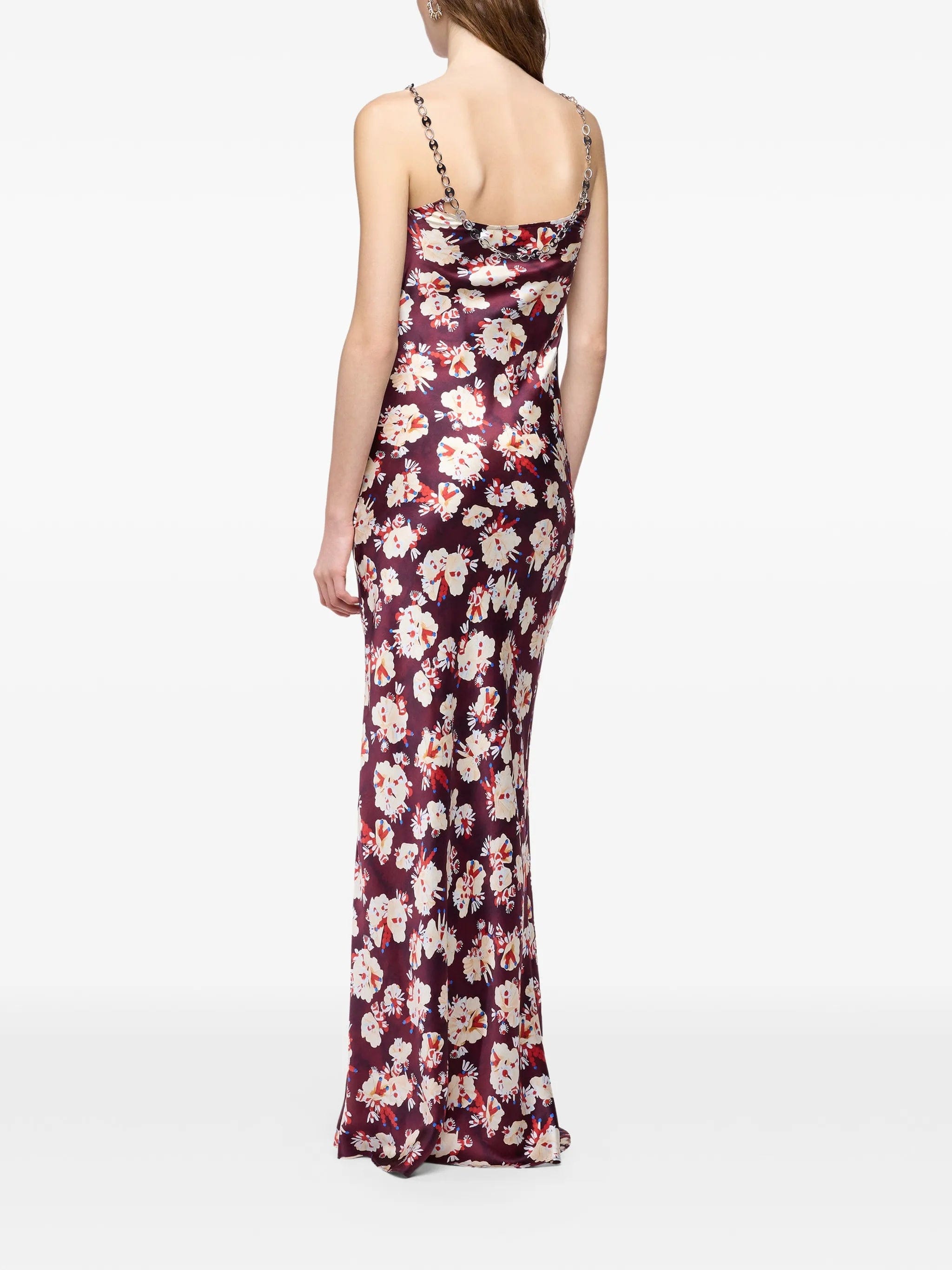 Rabanne floral - patterned chain - link maxi dress