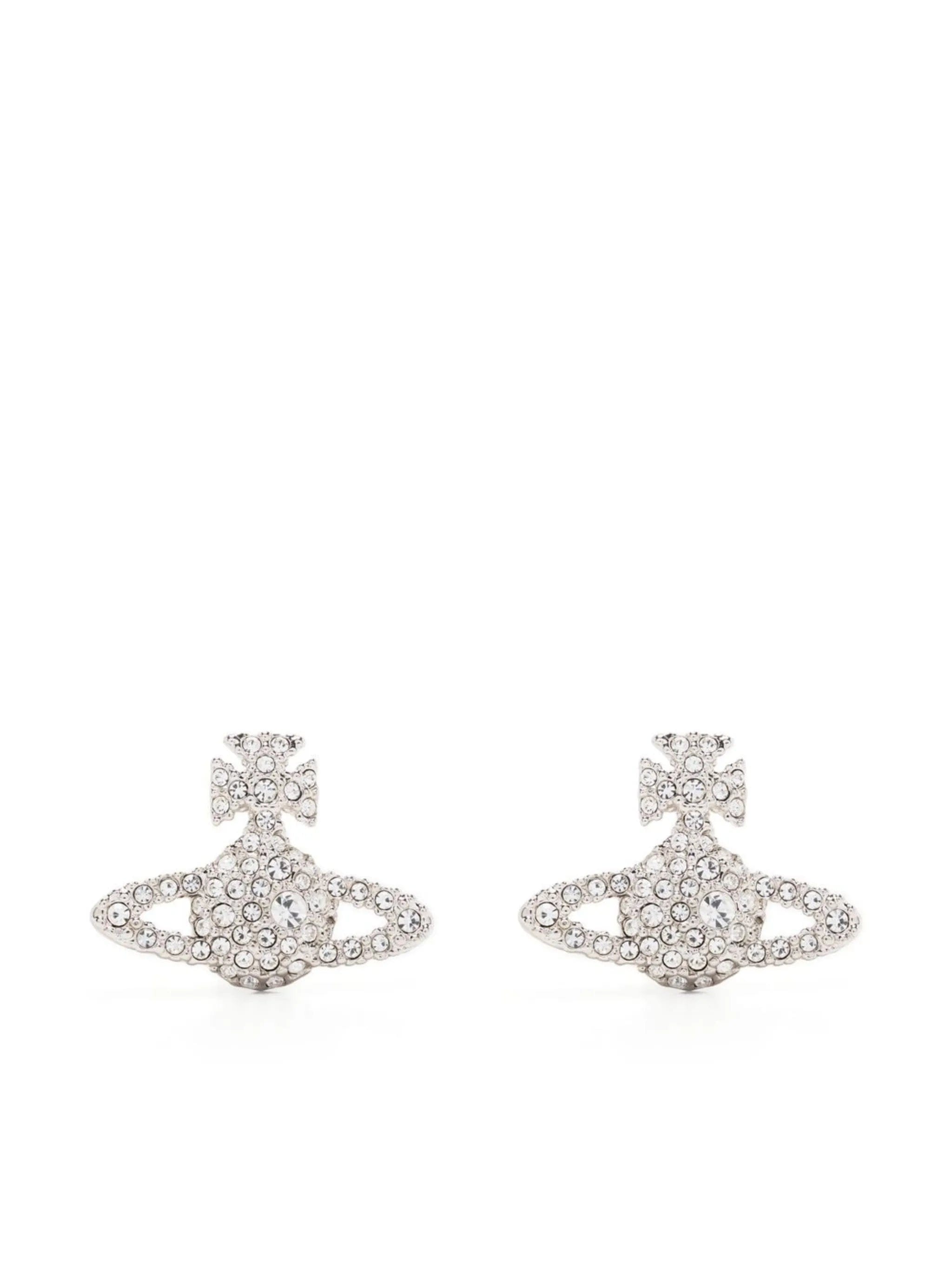 Vivienne Westwood crystal - embellished logo stud earring