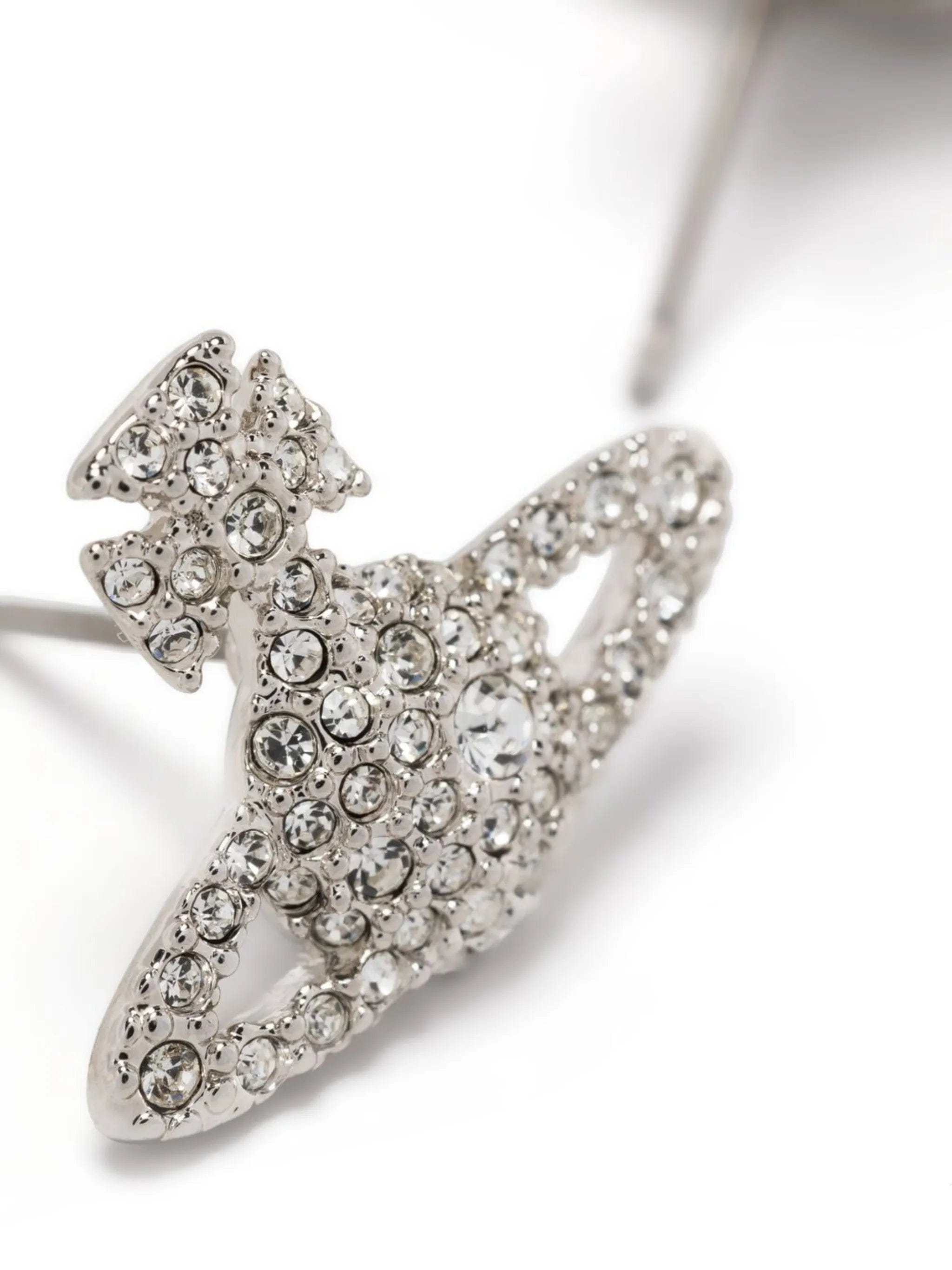 Vivienne Westwood crystal - embellished logo stud earring