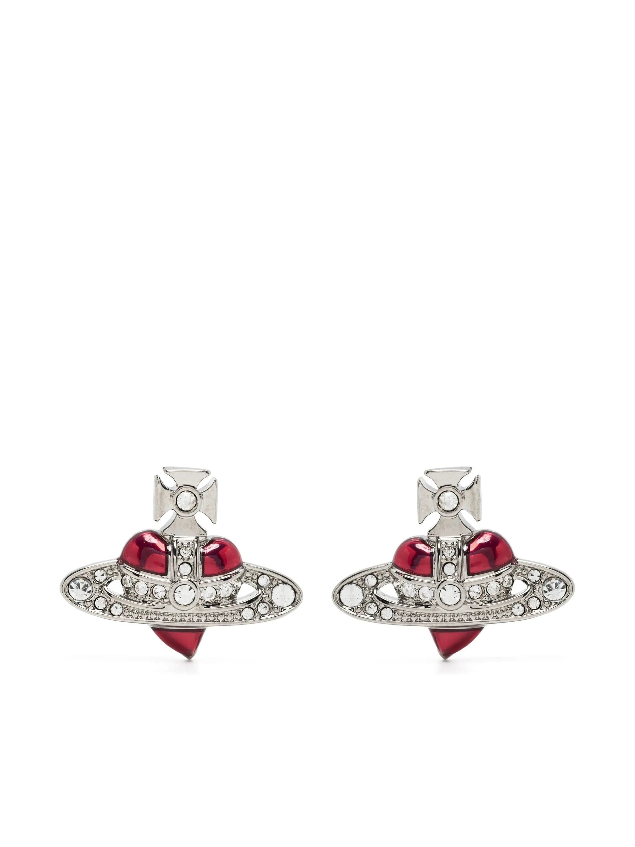 Vivienne Westwood New Diamante Heart stud earrings
