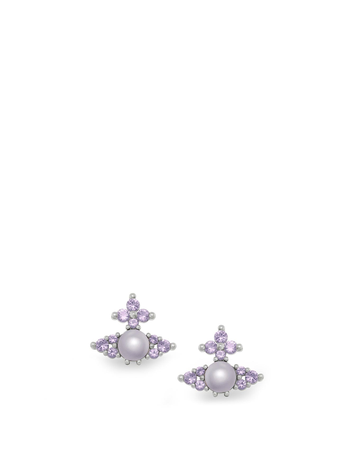 Vivienne Westwood Feodora Stud Earrings Pearl Lilac