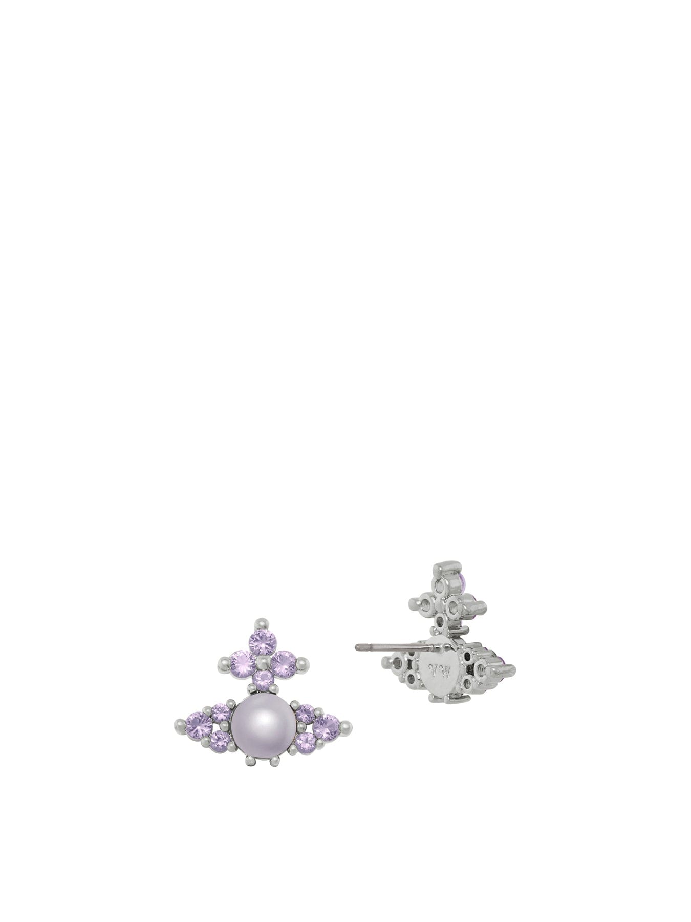 Vivienne Westwood Feodora Stud Earrings Pearl Lilac