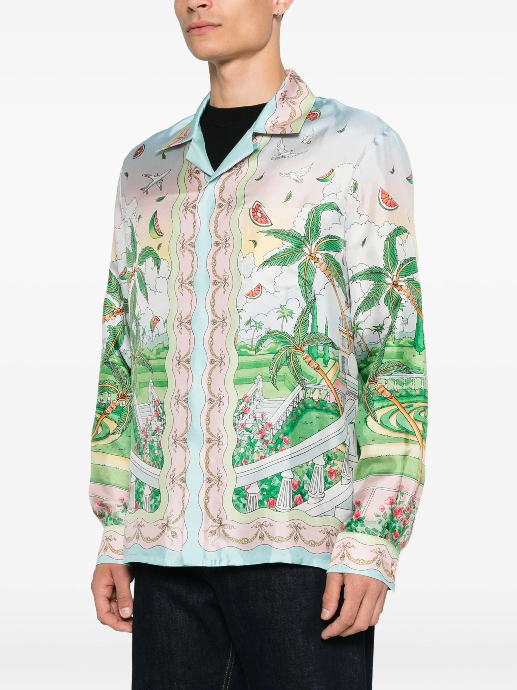 Casablanca Ladurée tree - print shirt