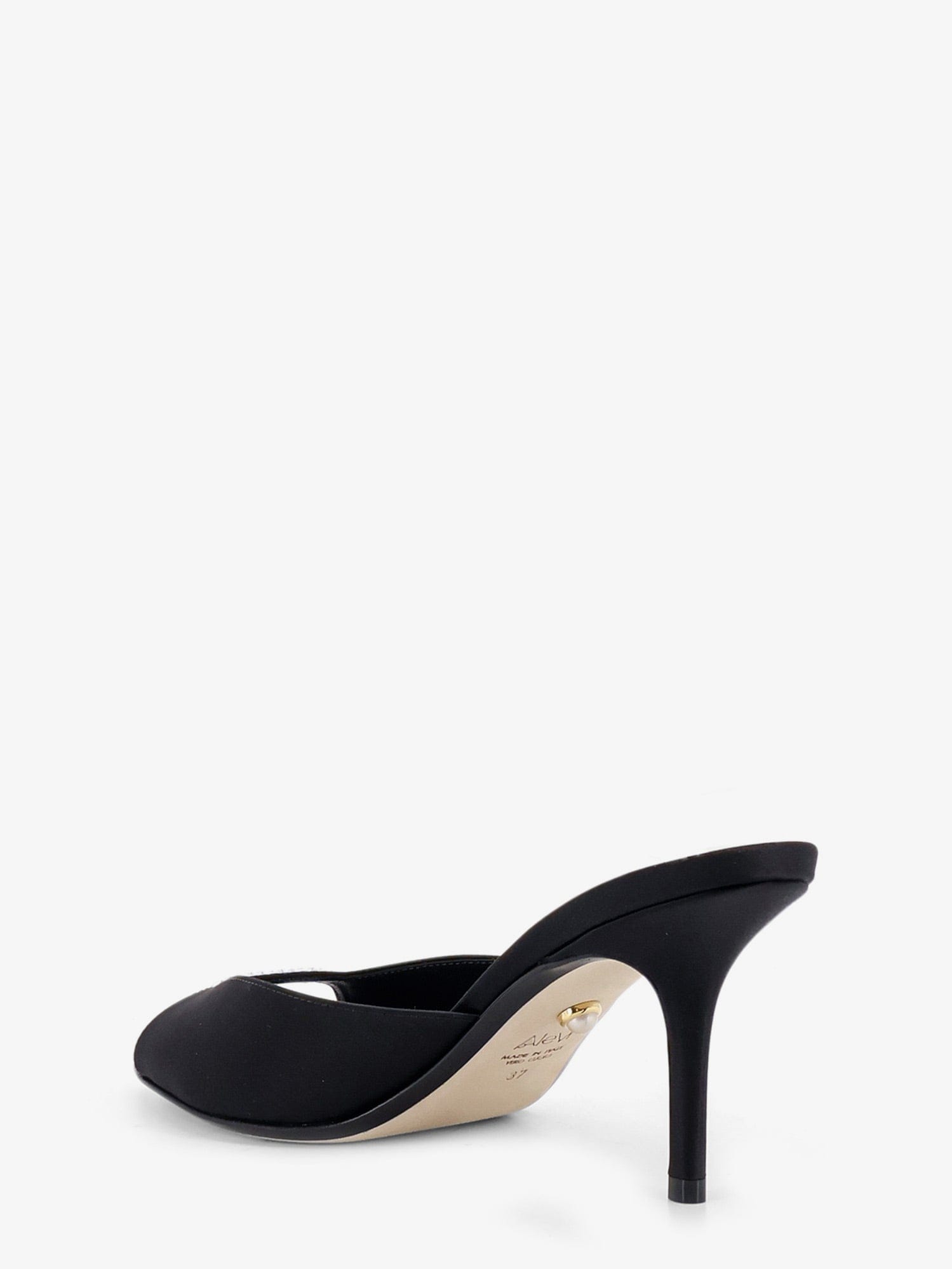 ALEVI` Luana satin sandals with rhinestone detail on the front