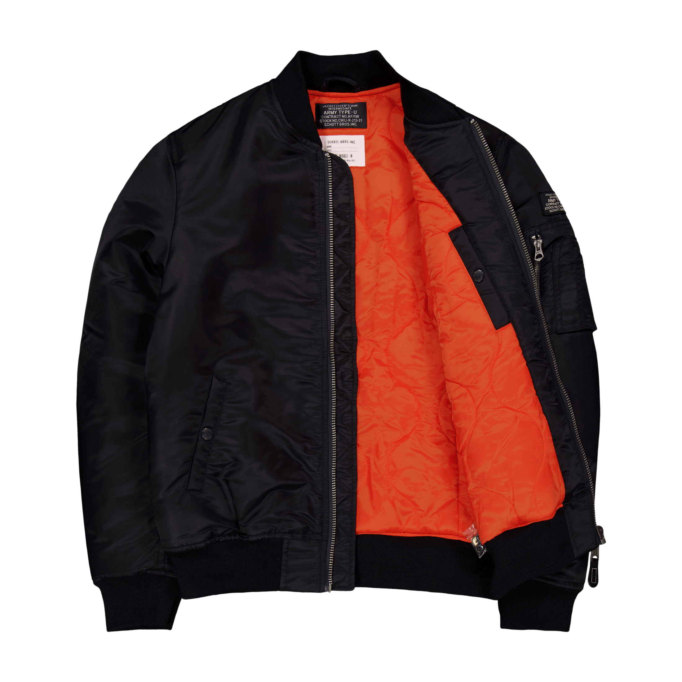Schott NYC Jacket Bomber Schott Nylon Eco Black