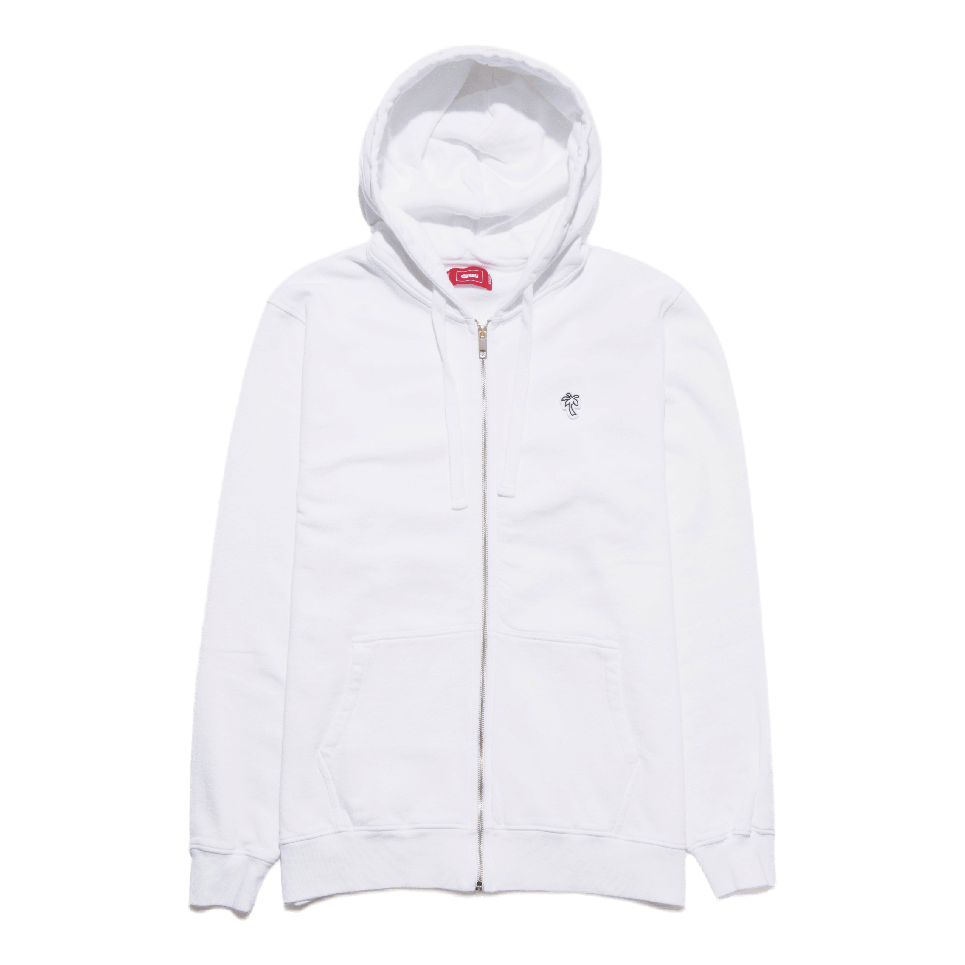 WHITE* Palm Patch Zip Hoodie White