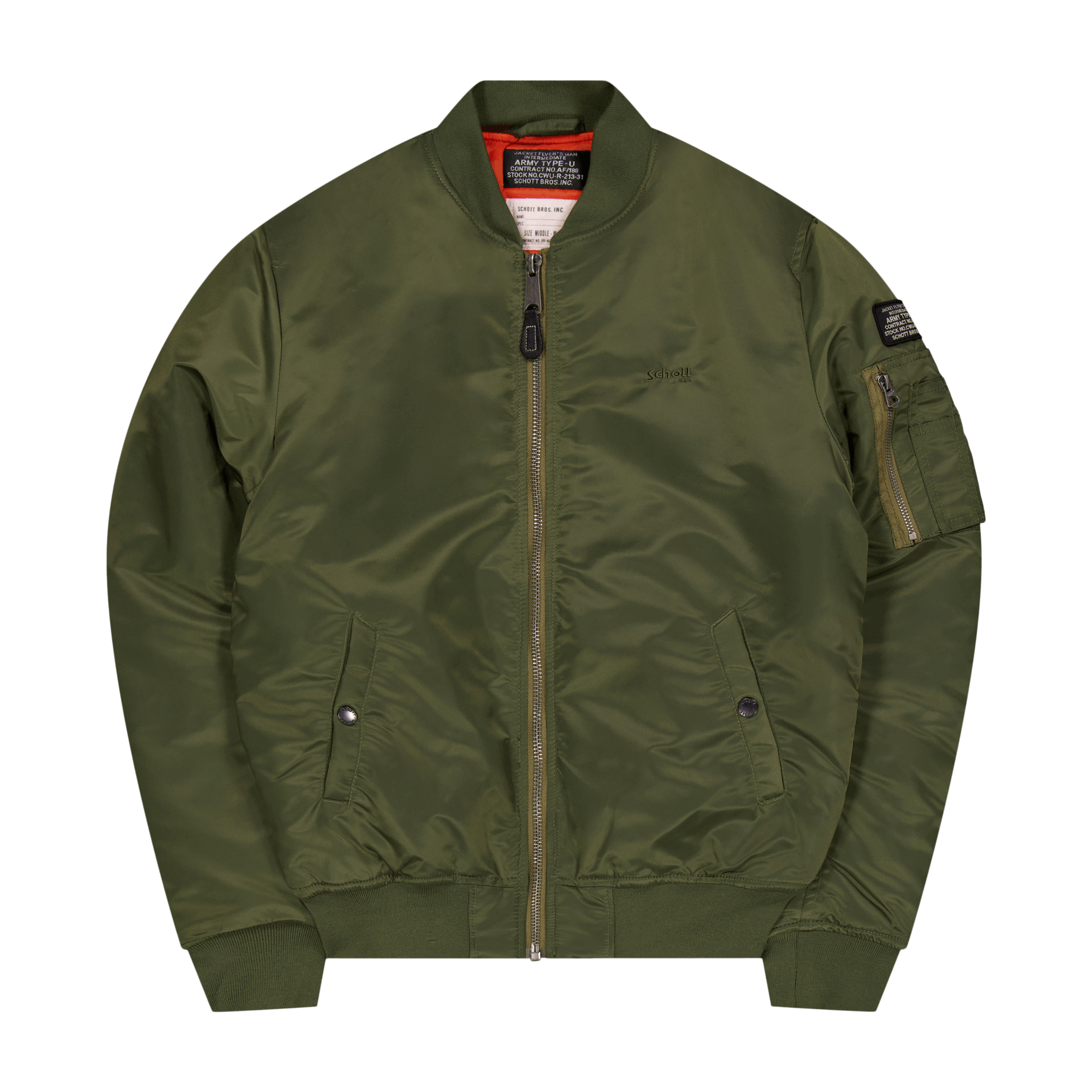 Schott NYC Jacket Bomber Schott Nylon Eco Army Kaki