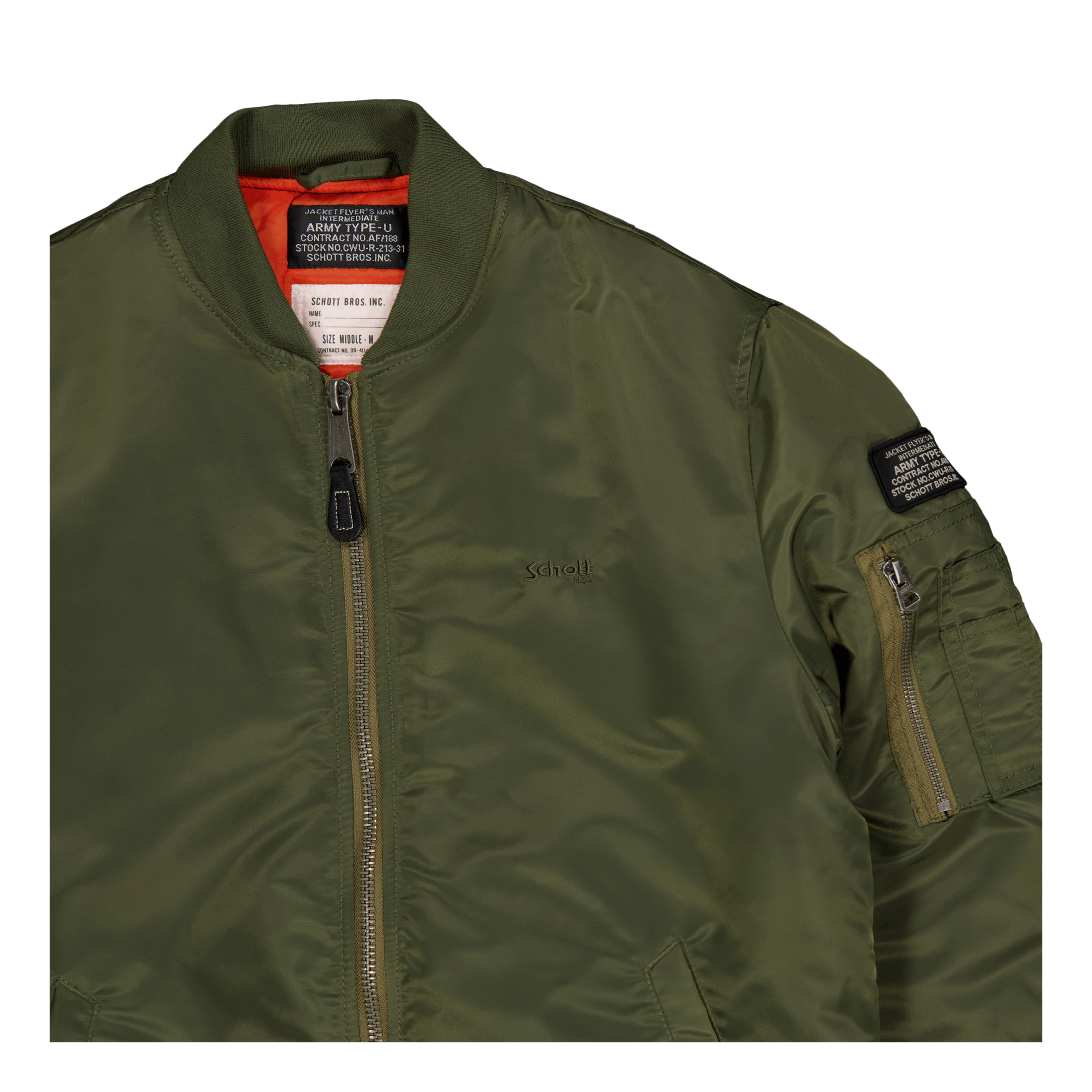 Schott NYC Jacket Bomber Schott Nylon Eco Army Kaki