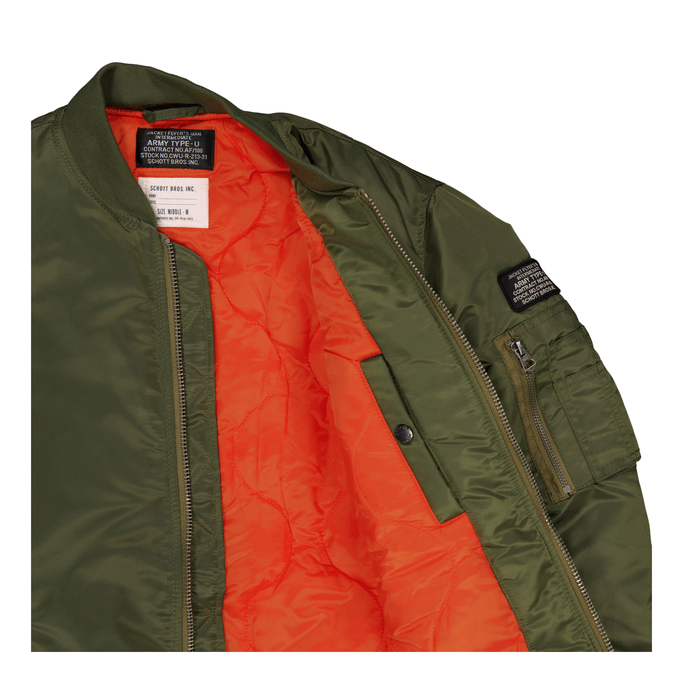 Schott NYC Jacket Bomber Schott Nylon Eco Army Kaki