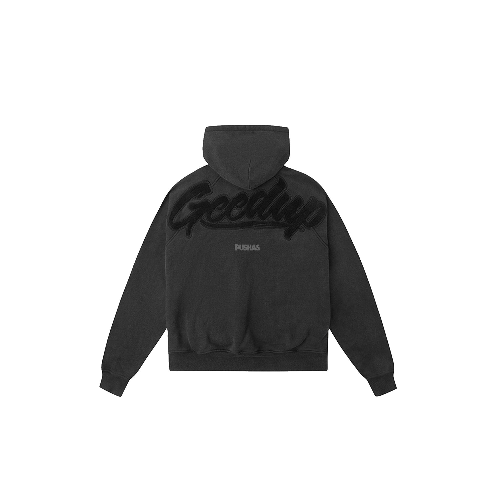 Geedup OS Script Hoodie Vintage Washed Black (2024)