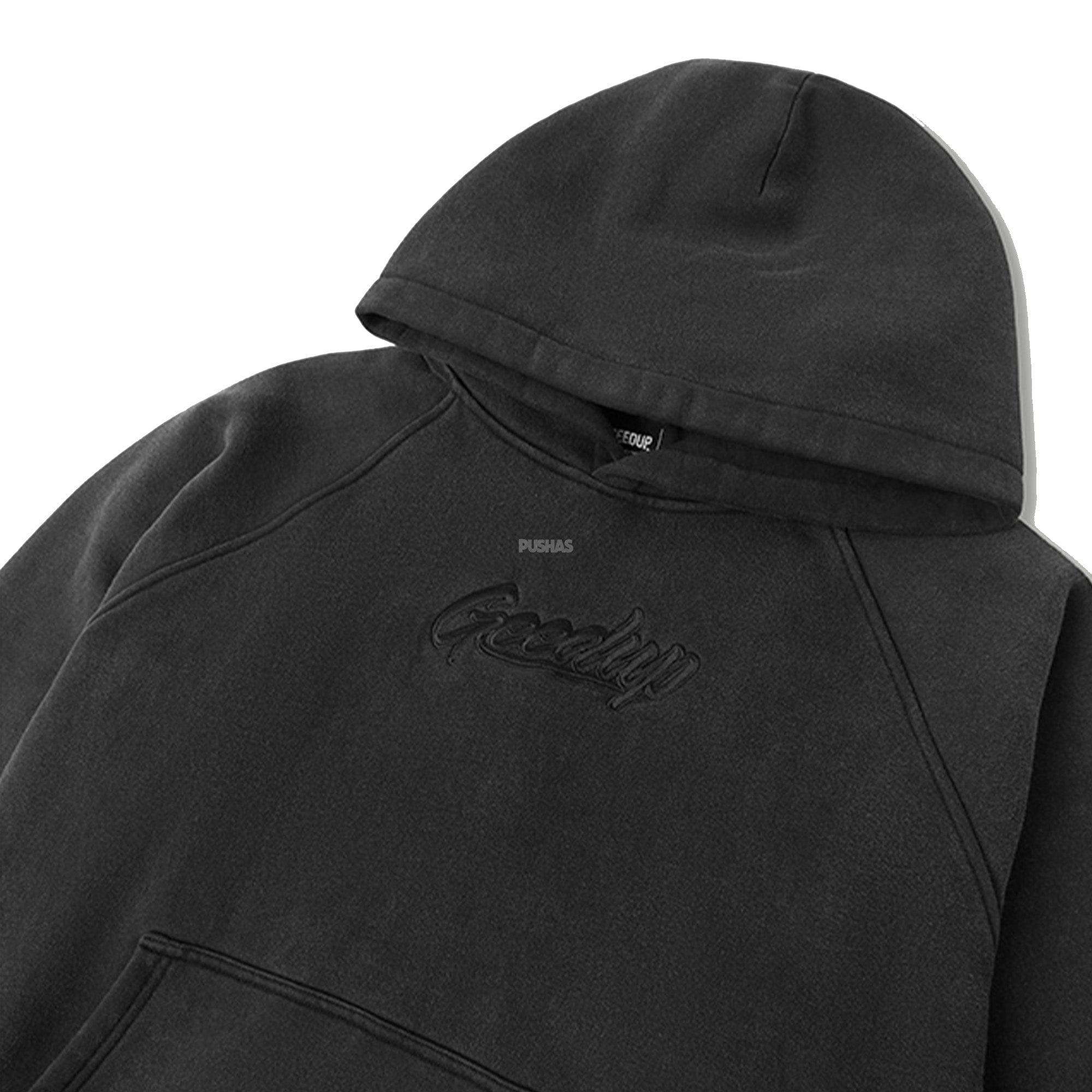Geedup OS Script Hoodie Vintage Washed Black (2024)