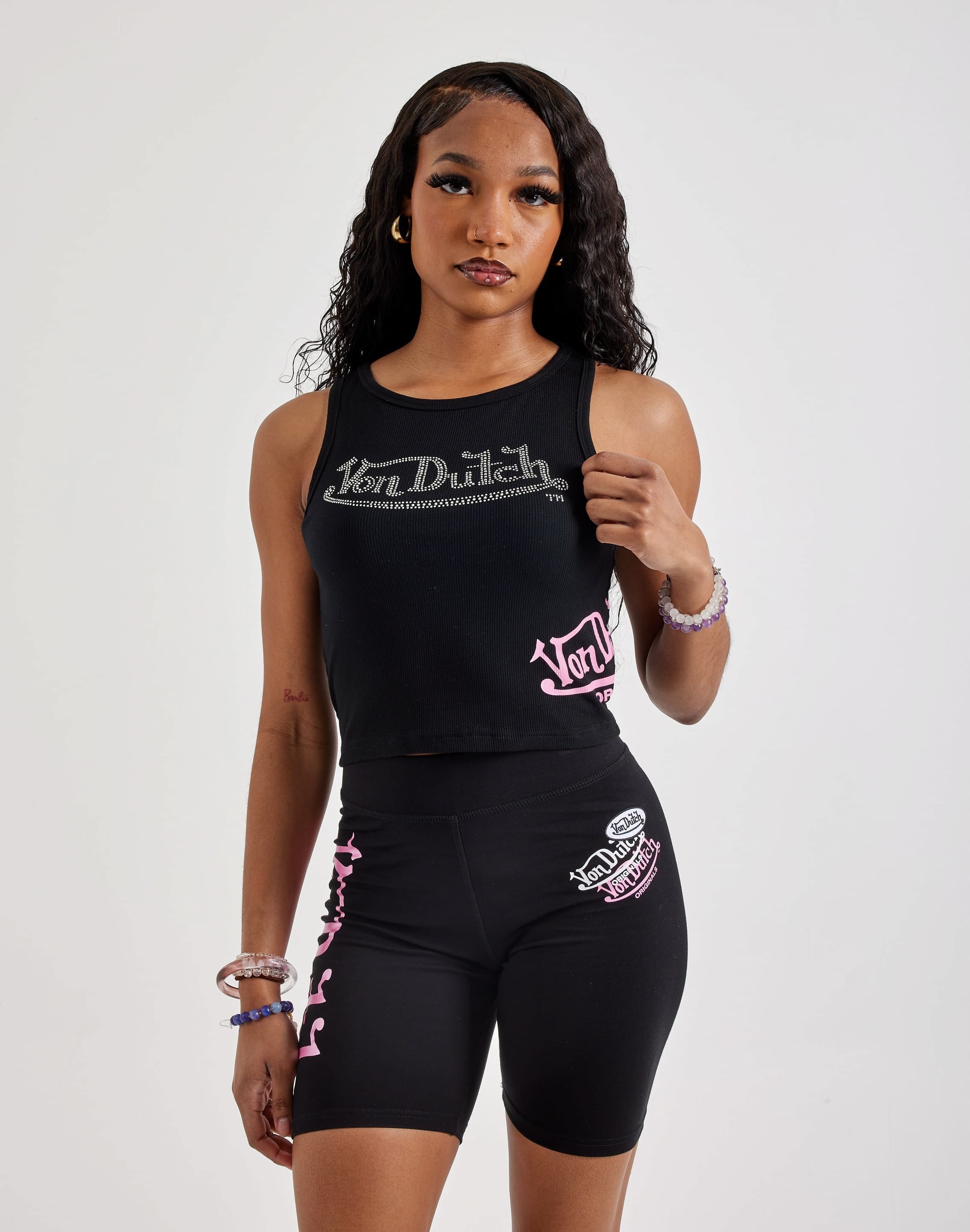 Von Dutch Rhinestone Tank Top