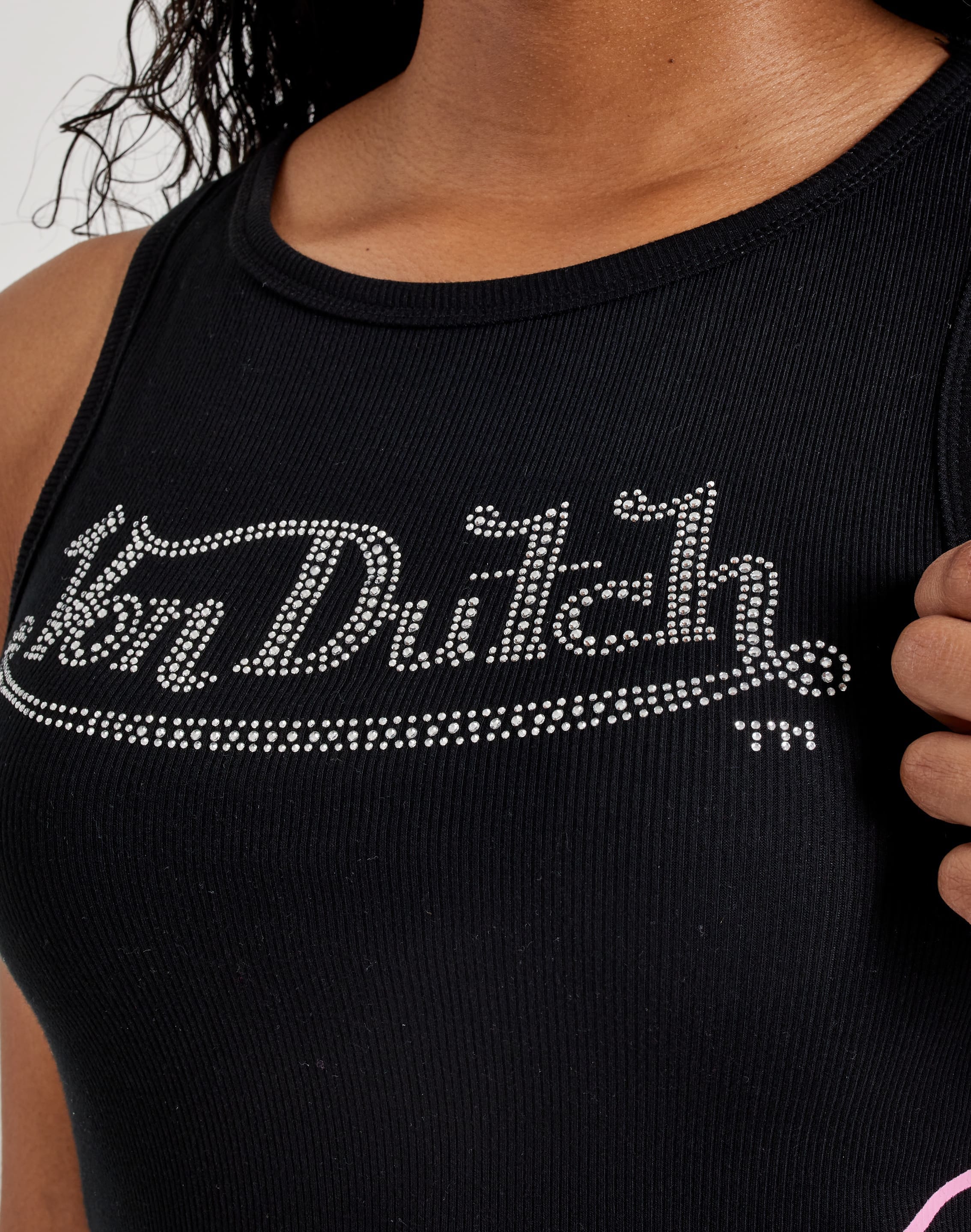 Von Dutch Rhinestone Tank Top