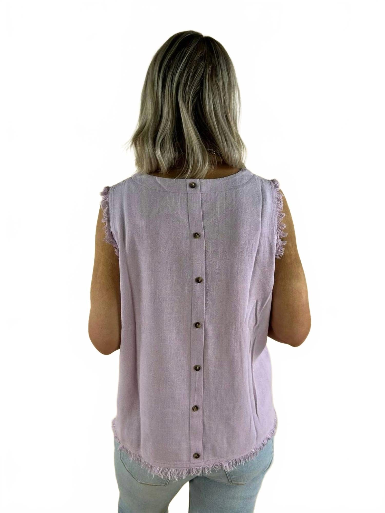 Sloane Button Back Tank Top In Orchid Bloom
