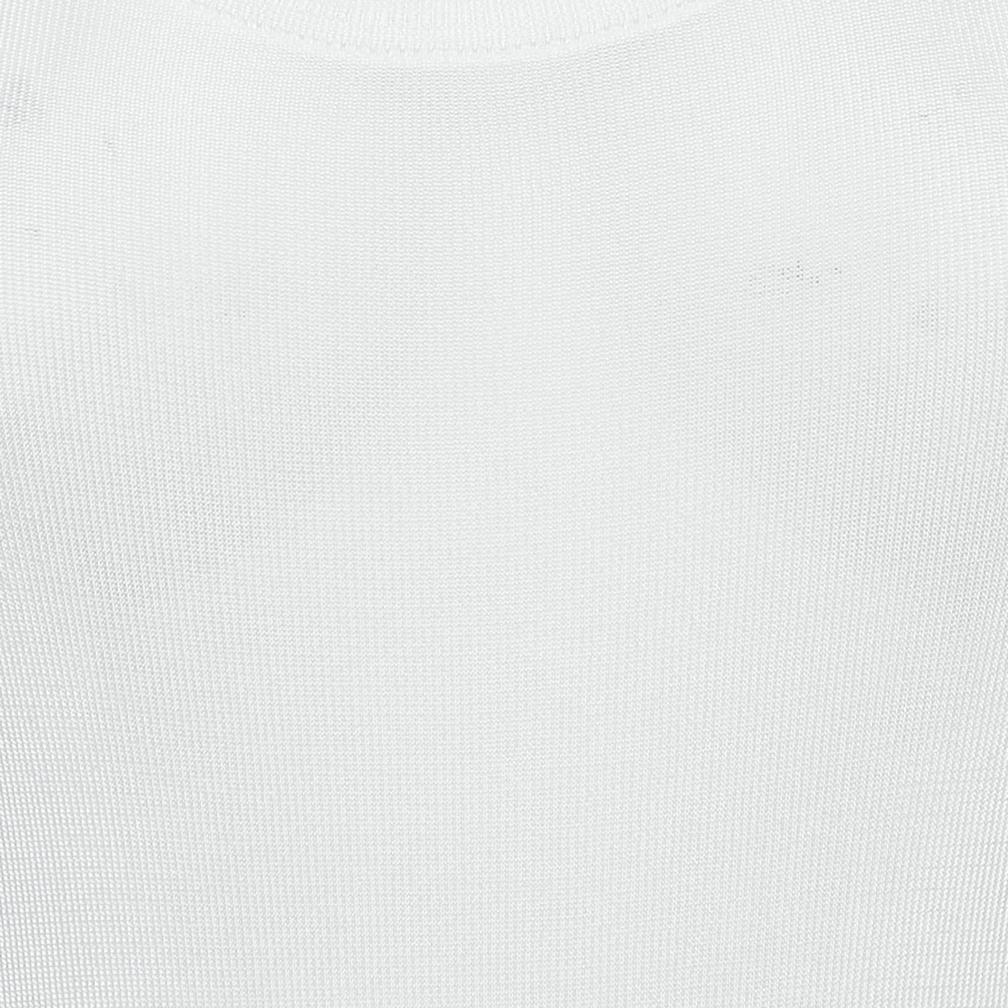 White Jersey Lace Trimmed Tank Top
