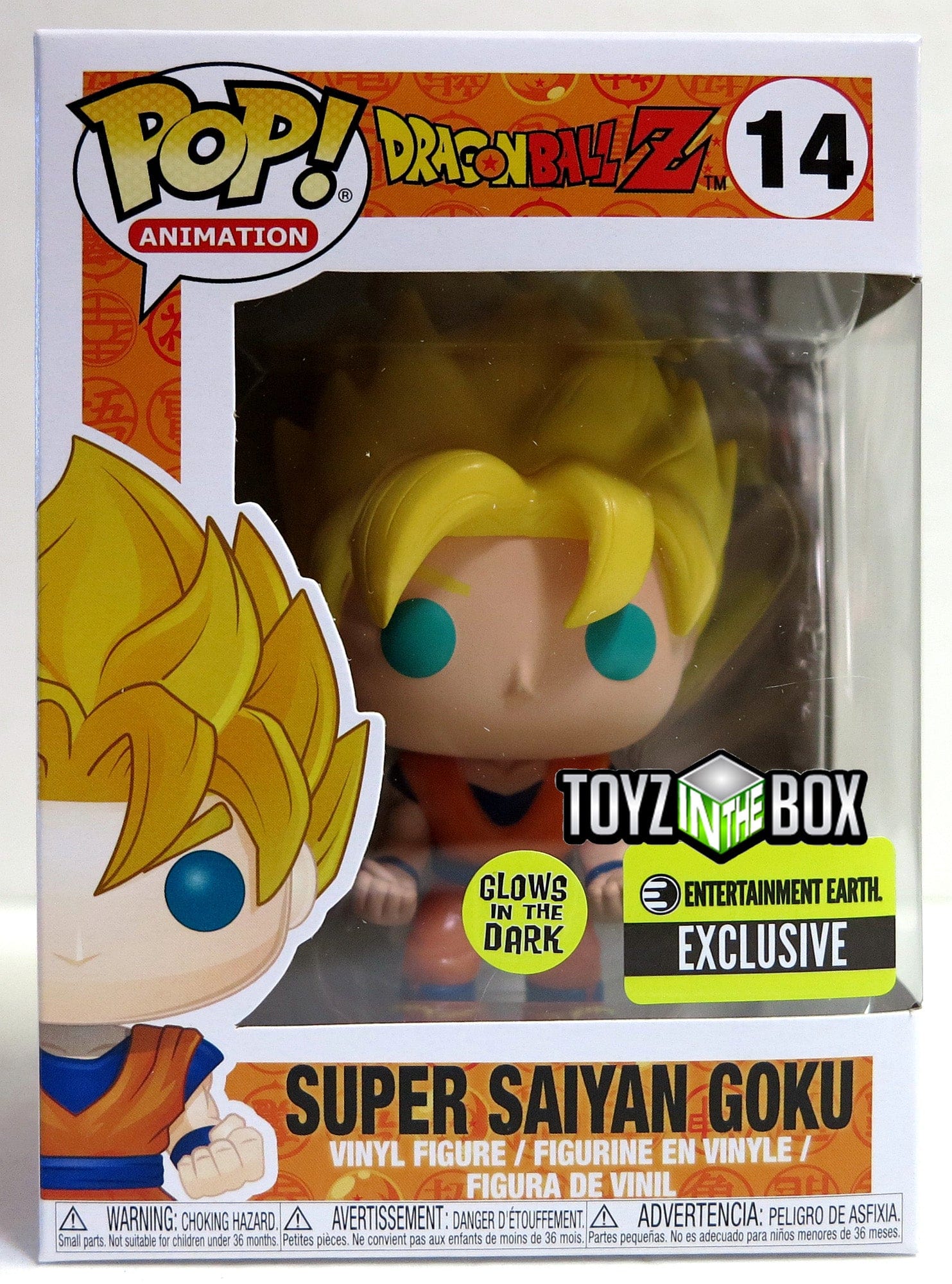 Funko Pop Pop Funko Dragonball Z Super Saiyan Goku GITD EE Exclusive 14 Vinyl Figure