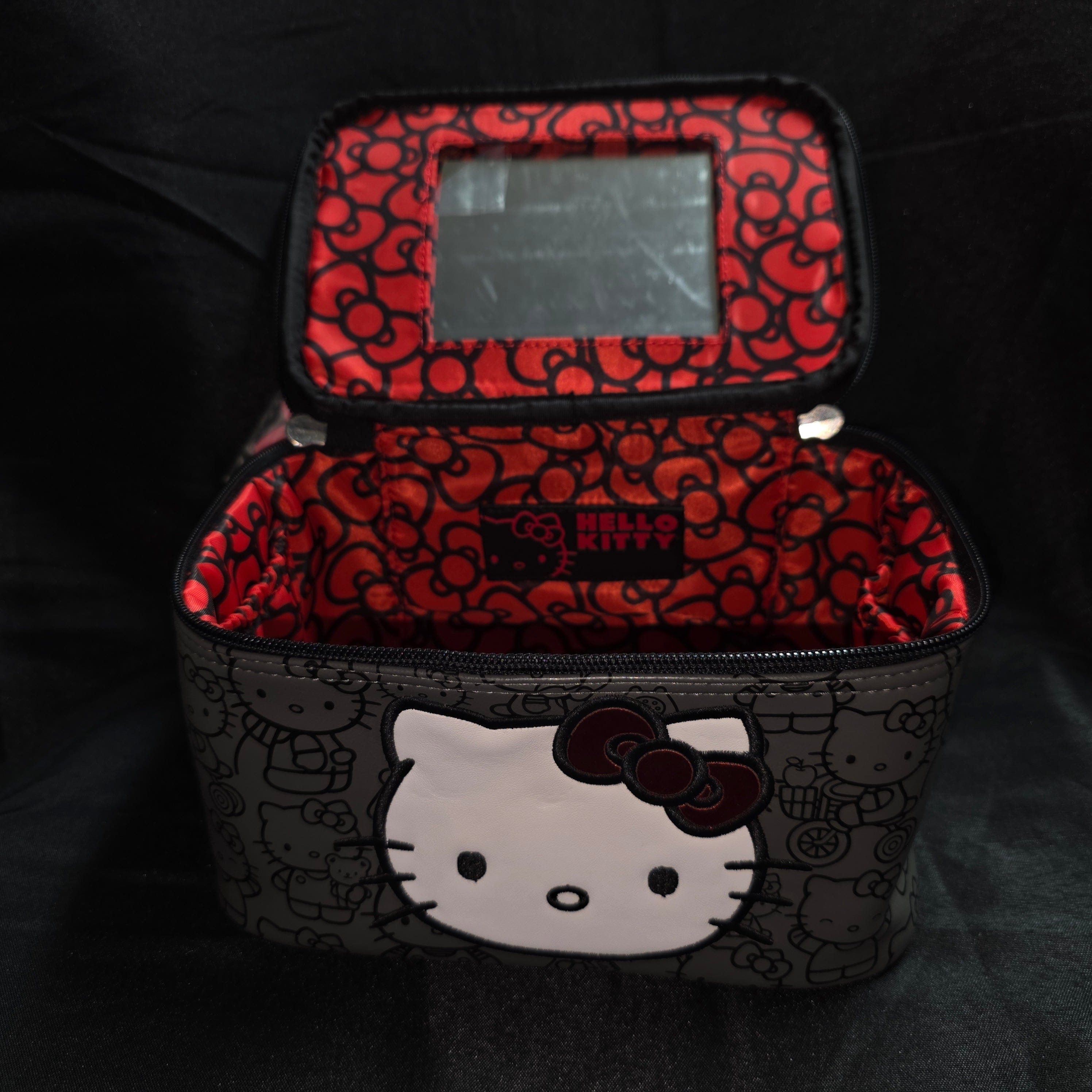 Loungefly x Hello Kitty Grey & Black Makeup Bag