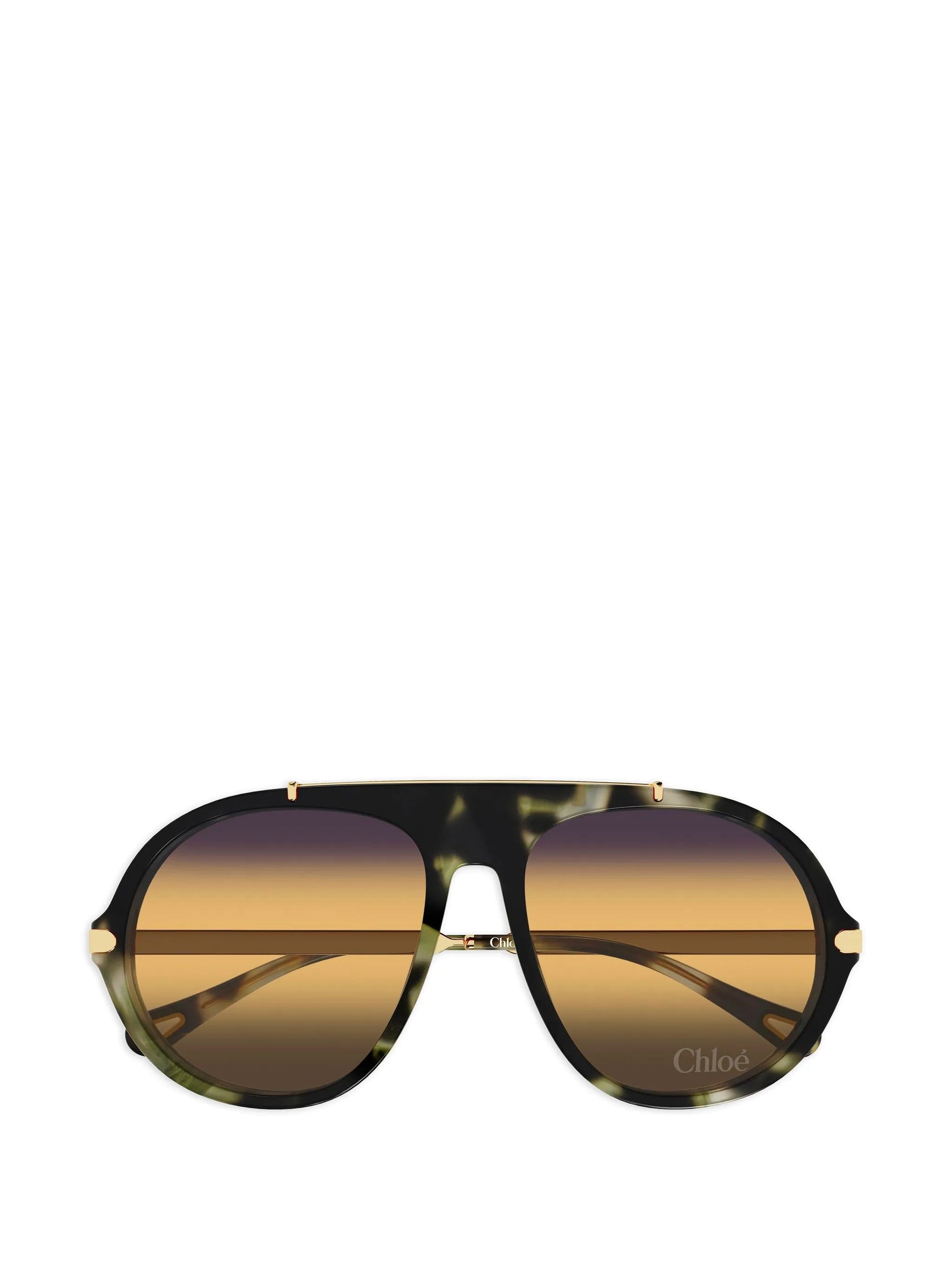 Chloé Eyewear tortoiseshell - effect navigator - frame sunglasses