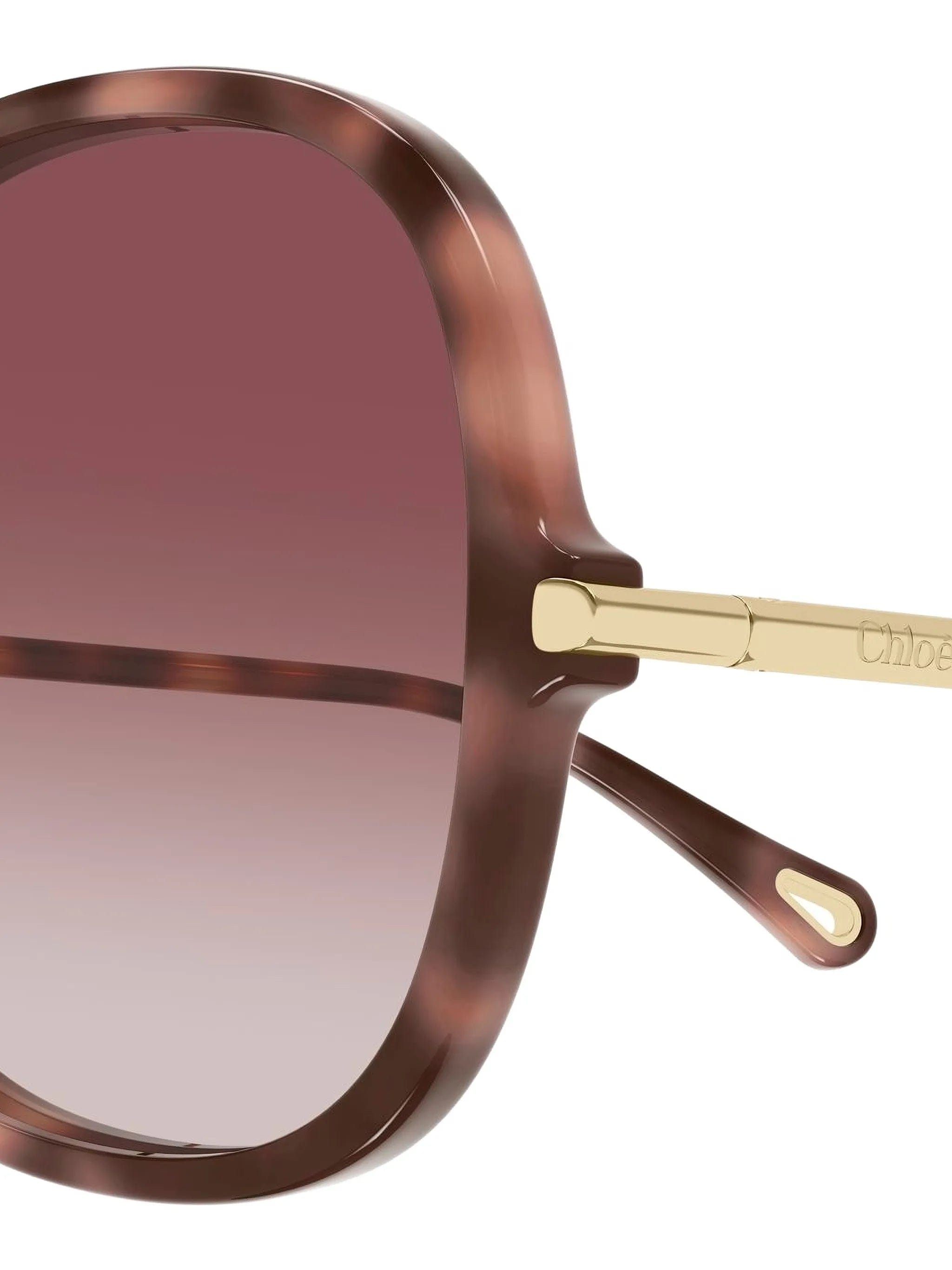 Chloé Eyewear tortoiseshell - effect round - frame sunglasses