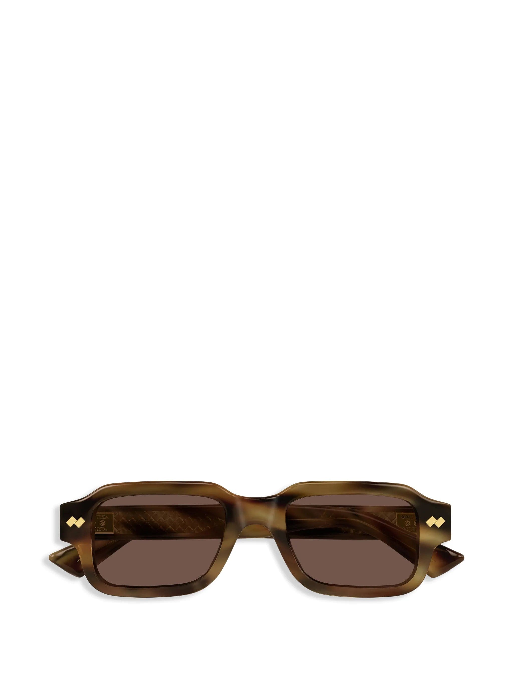 Bottega Veneta Eyewear rectangular gold - detail sunglasses