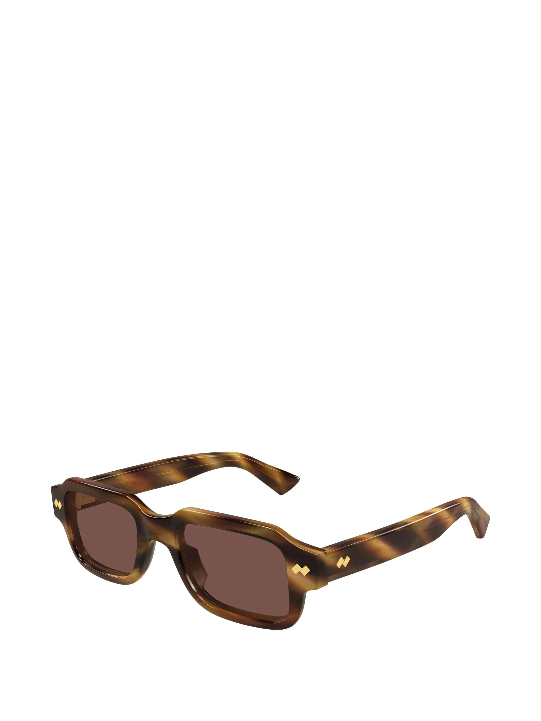 Bottega Veneta Eyewear rectangular gold - detail sunglasses