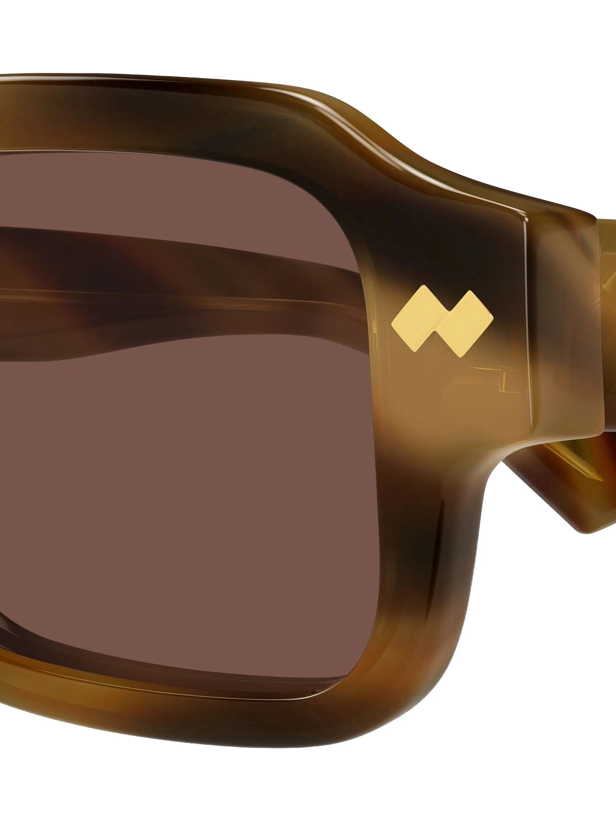 Bottega Veneta Eyewear rectangular gold - detail sunglasses