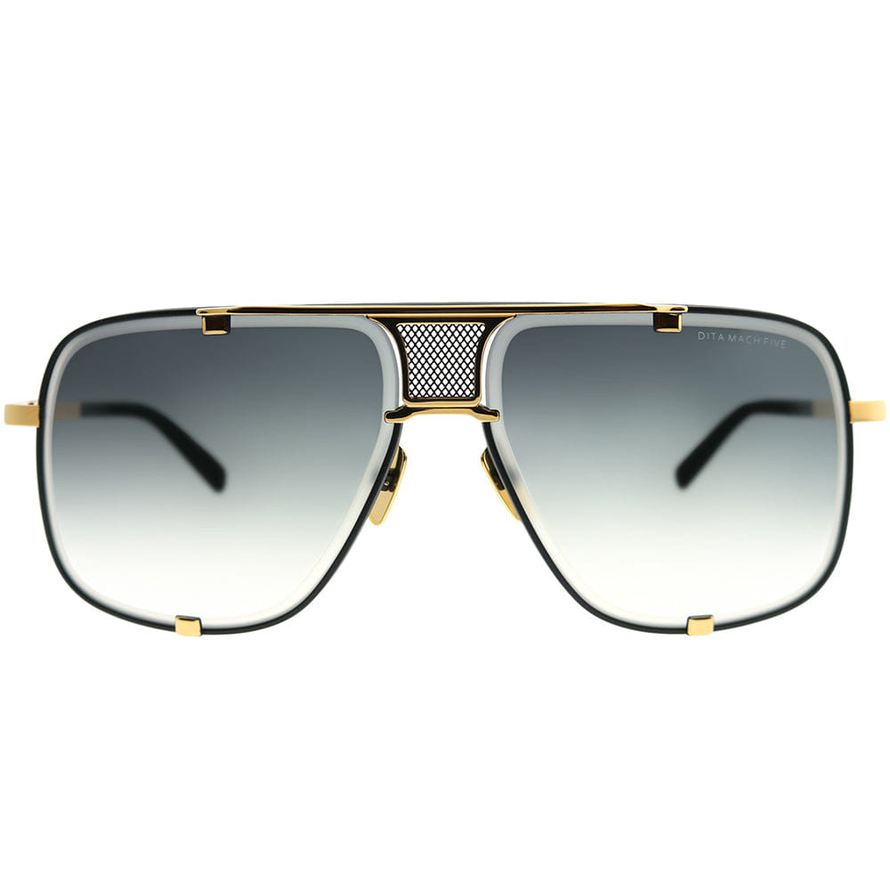 Aviator Mach - Five DRX - 2087 - A - BLK - GLD - 64 Unisex Aviator Sunglasses