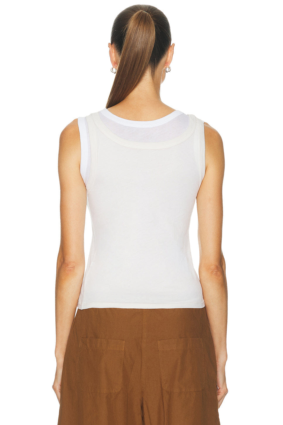 Enza Costa Tissue Jersey Layered Tank Top